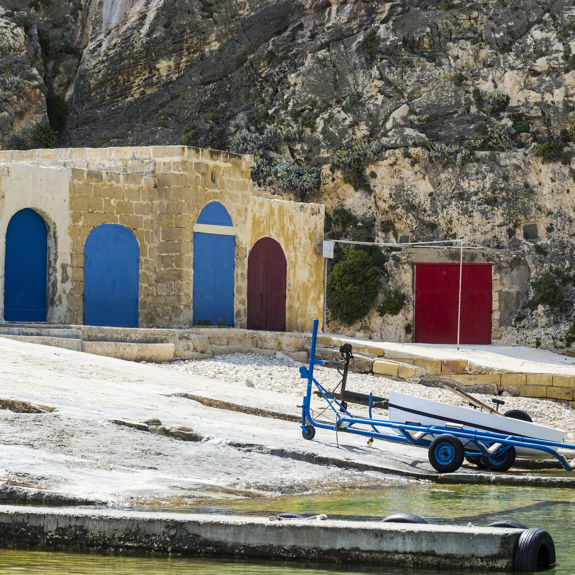 Boat houses at the Inland Sea.