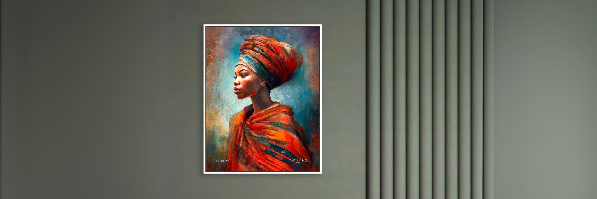 Thandiwe by Martin Osner – a fine art portrait featured on the 2025 Cabernet Sauvignon Osner art wine label for Blou Punt