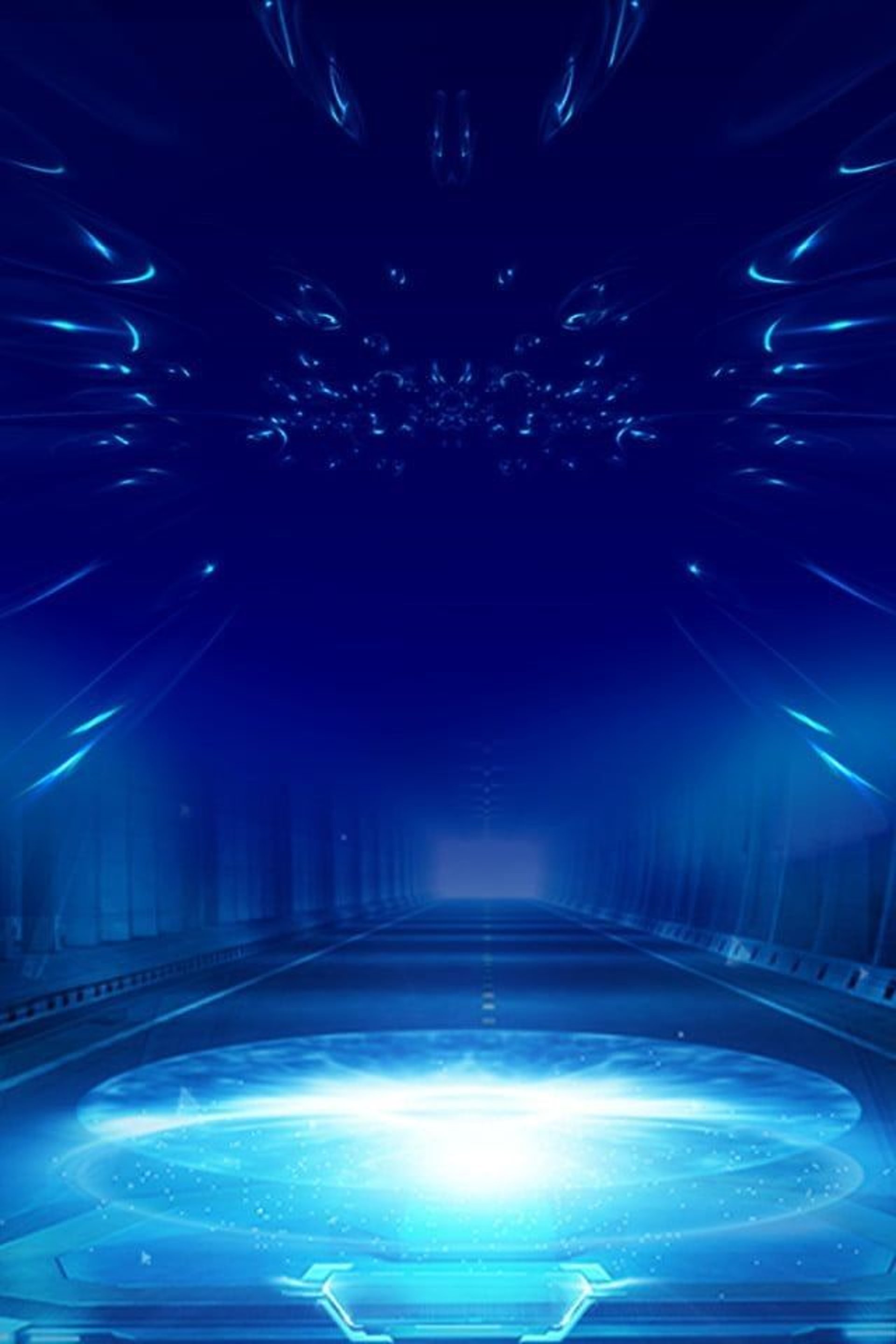 an abstract photo of a curved building with a blue sky in the background