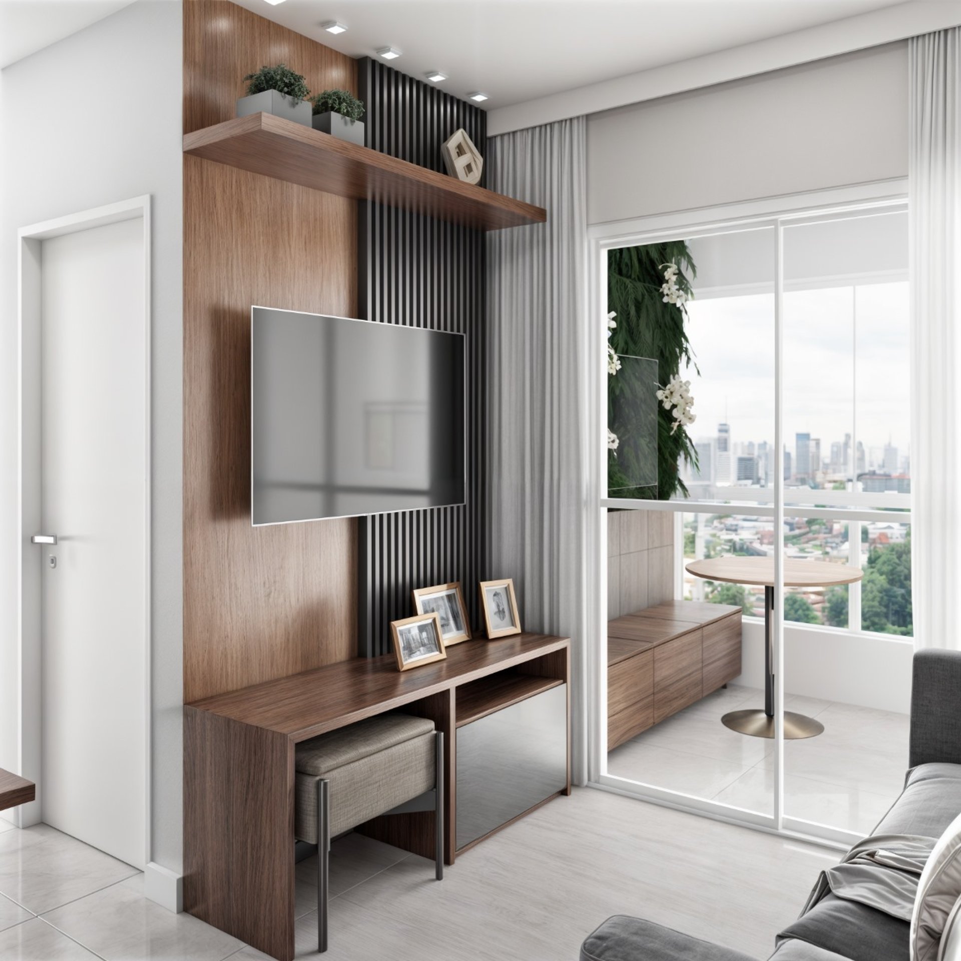 an abstract photo of a curved building with a blue sky in the background