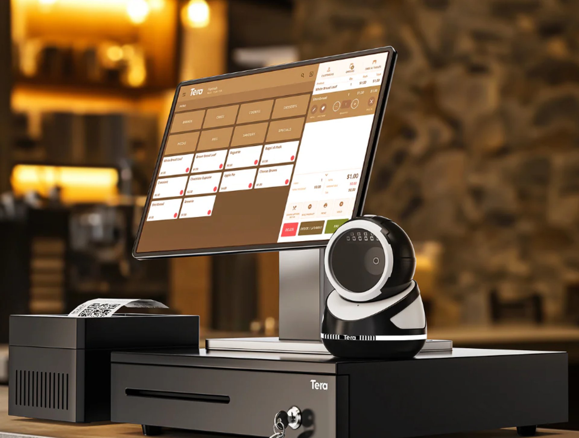 Point of sale system setup at a cannabis dispensary counter