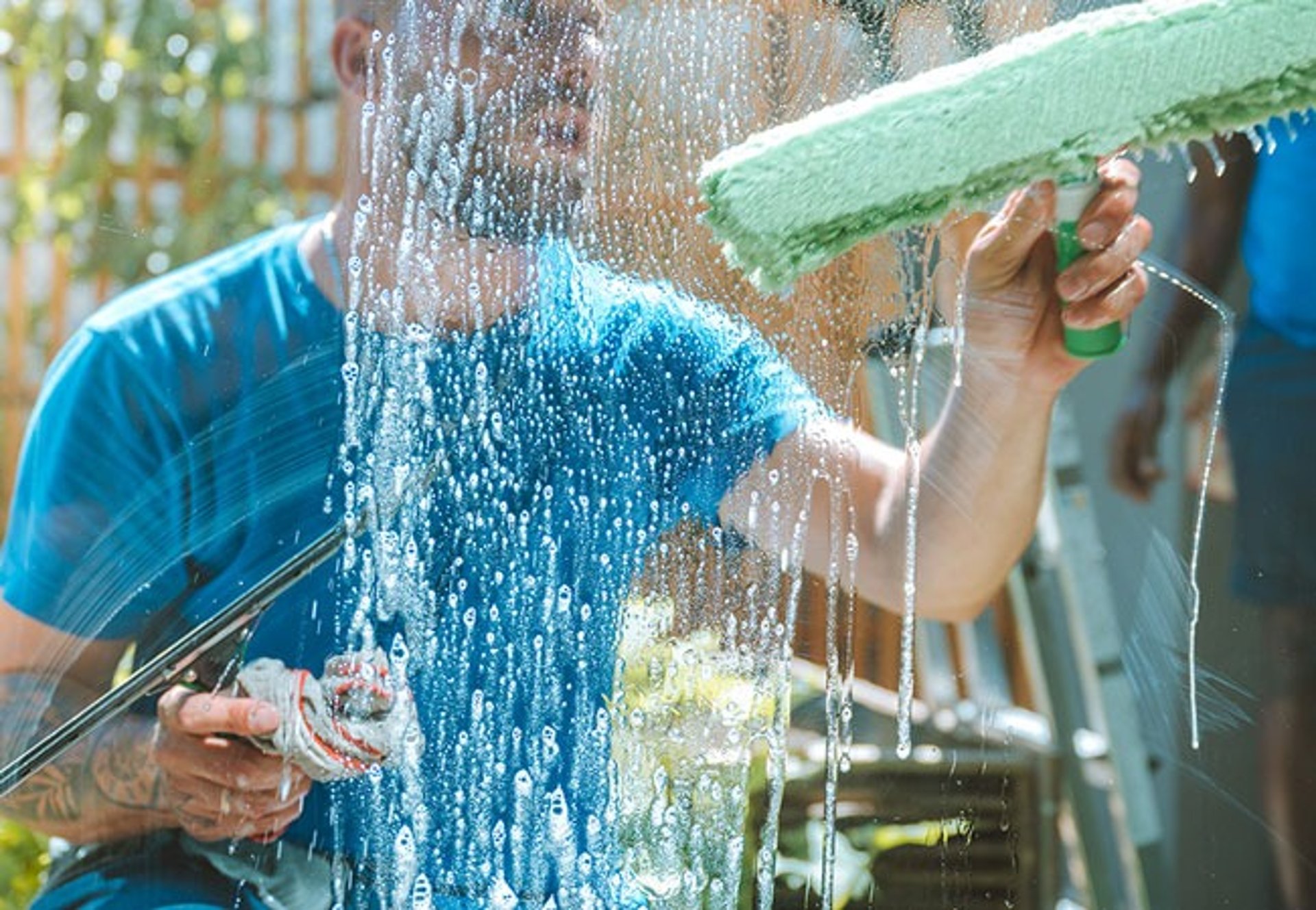 an abstract photo of a curved building with a blue sky in the background