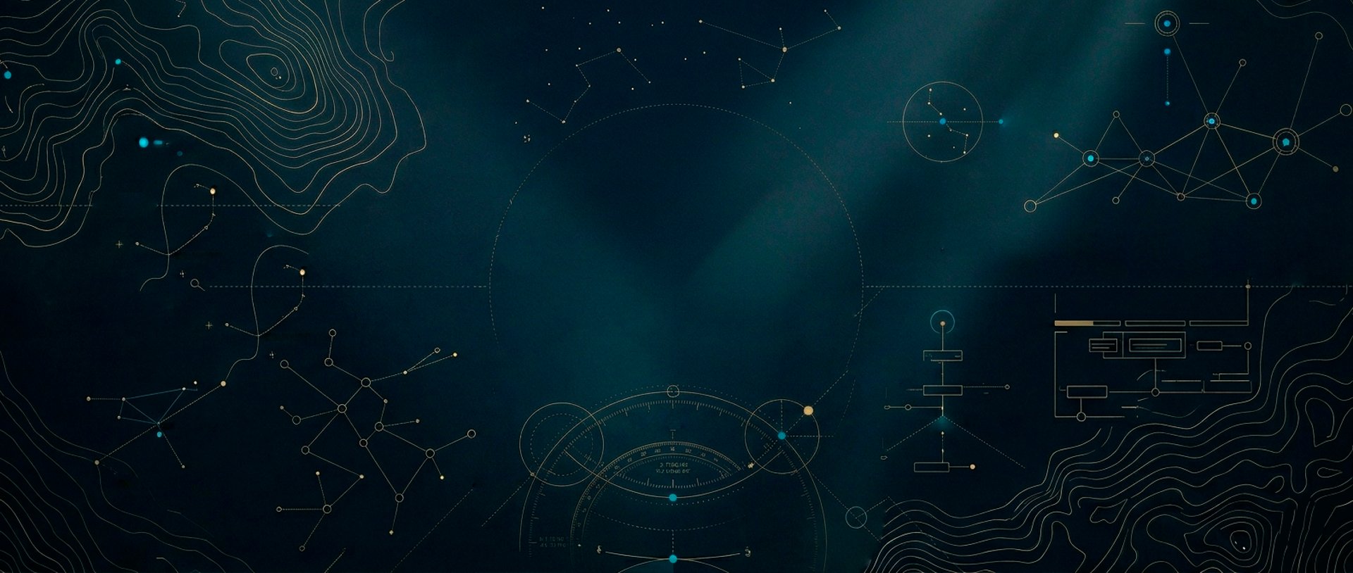 Dark, curved shapes against a black background