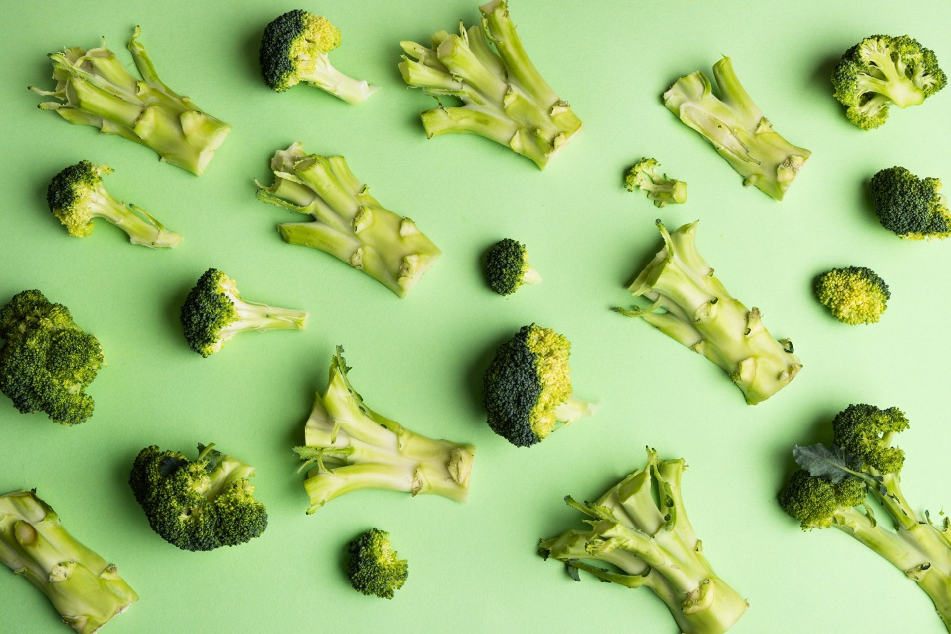 Broccoli dissected and displayed