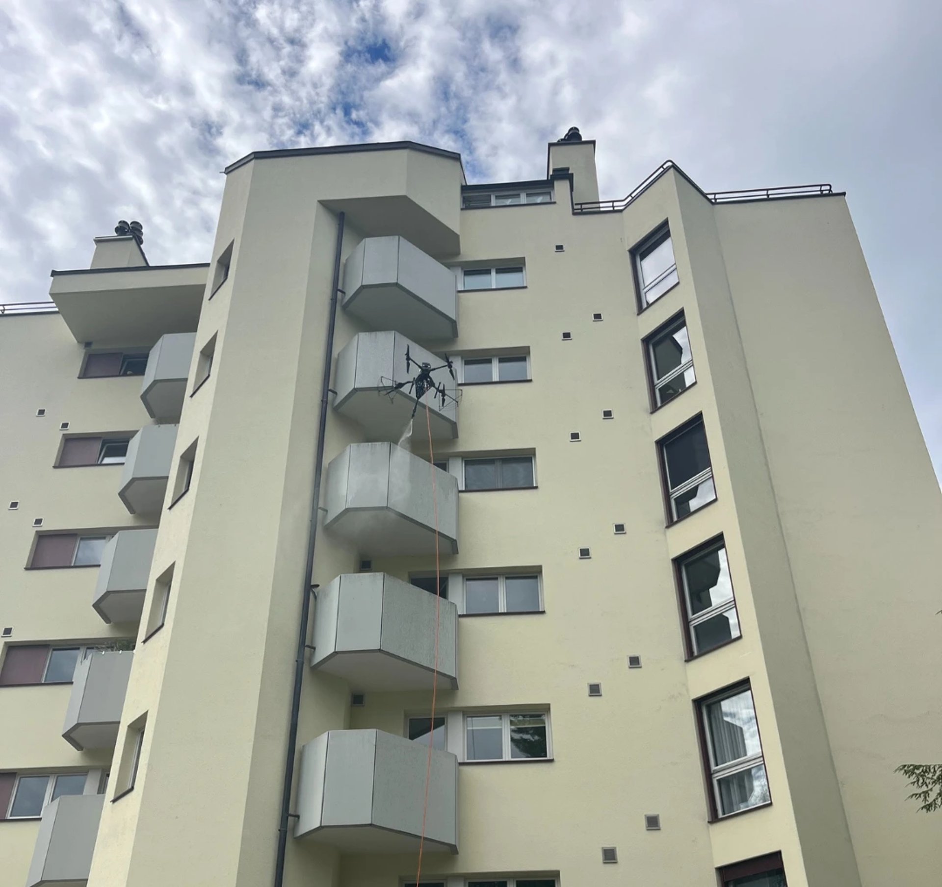 Apartment building getting clean and neat by DRONICLE drone