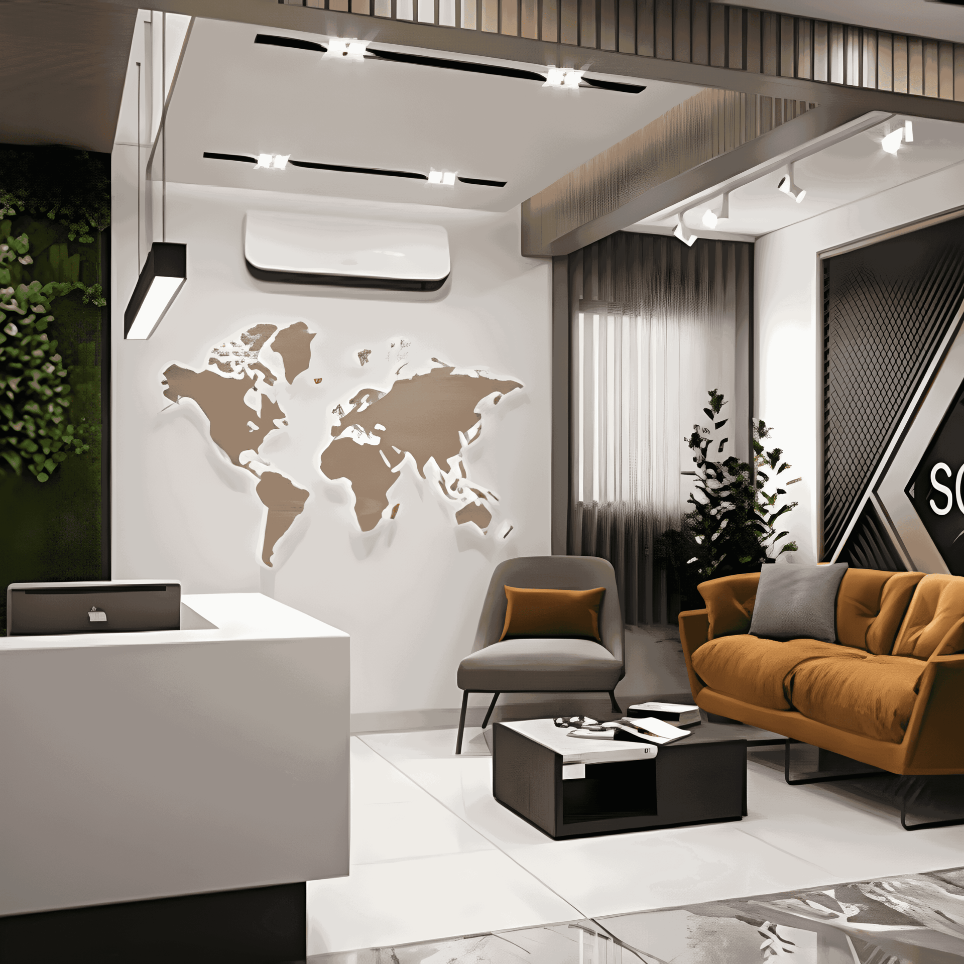 an abstract photo of a curved building with a blue sky in the background