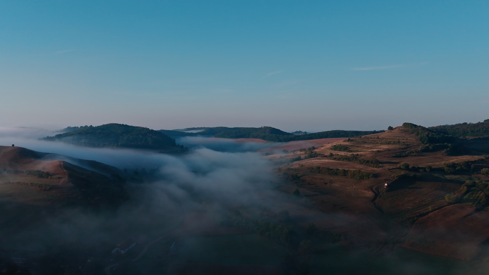 an abstract photo of a curved building with a blue sky in the background