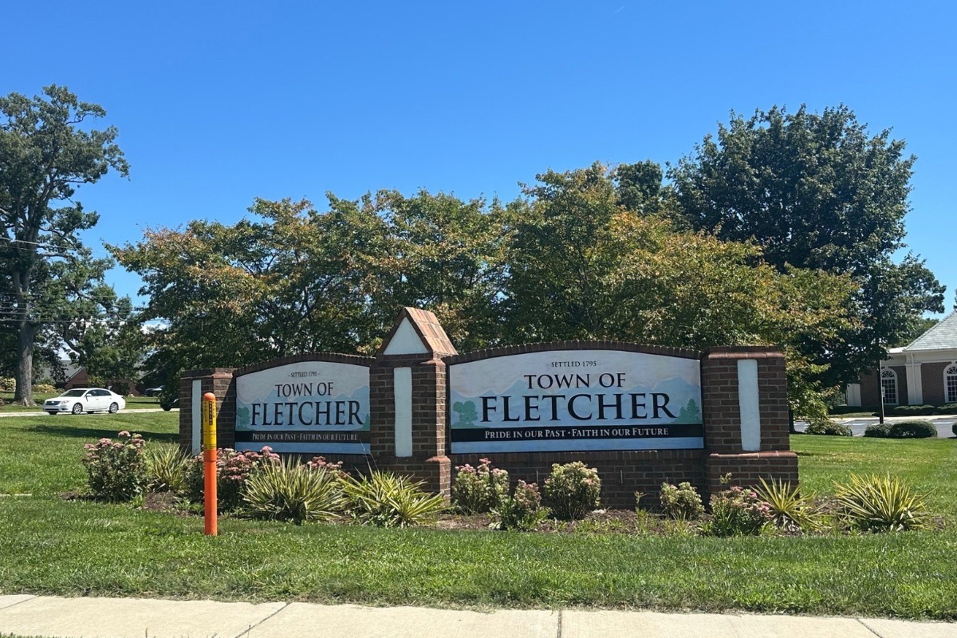 Town of Fletcher sign representing Asheville Locksmith Now service area