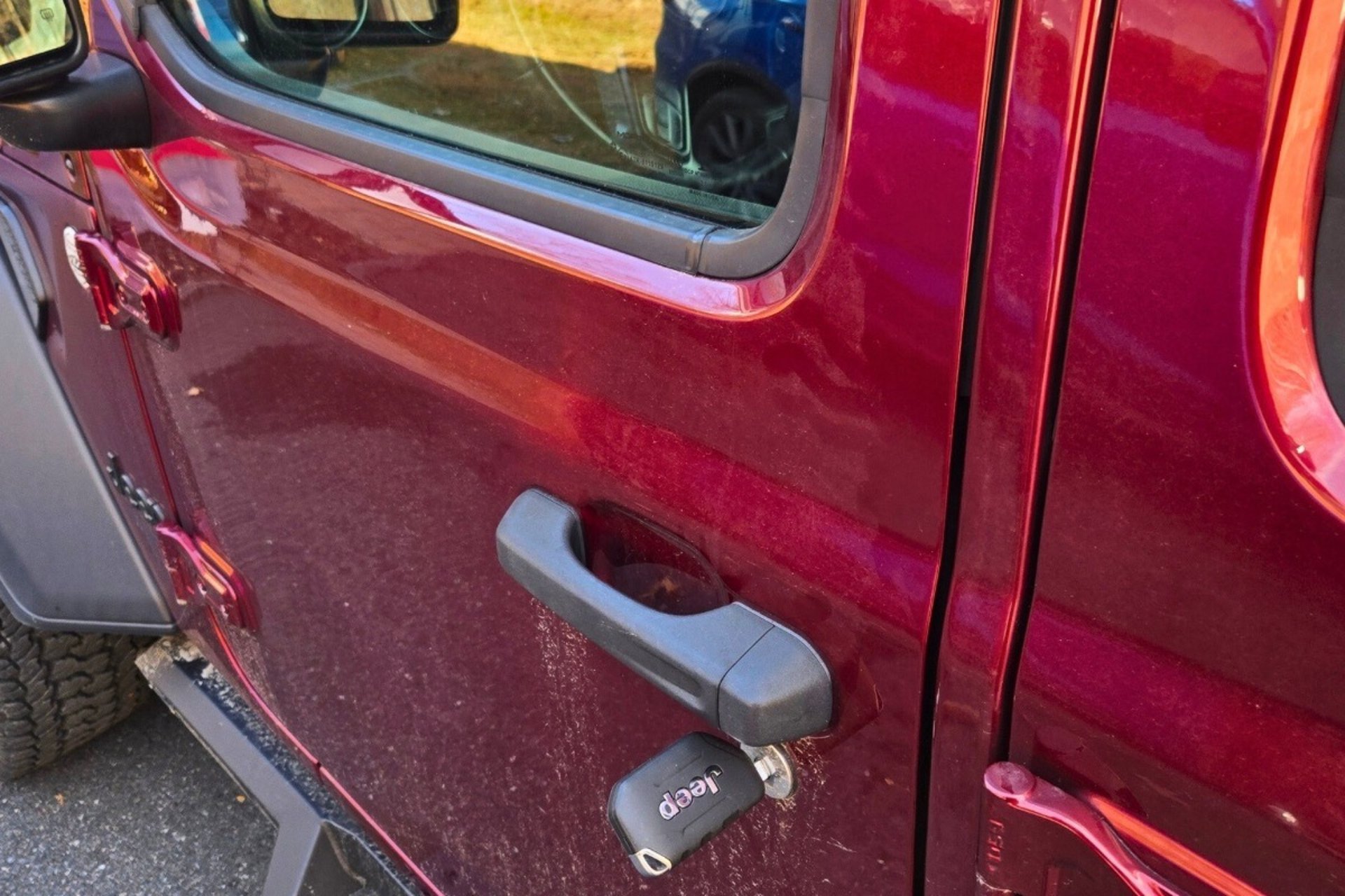 Car key in Jeep door lock