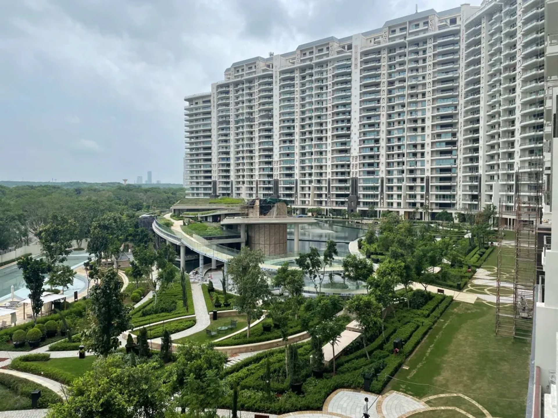 a view of a city from a high rise building