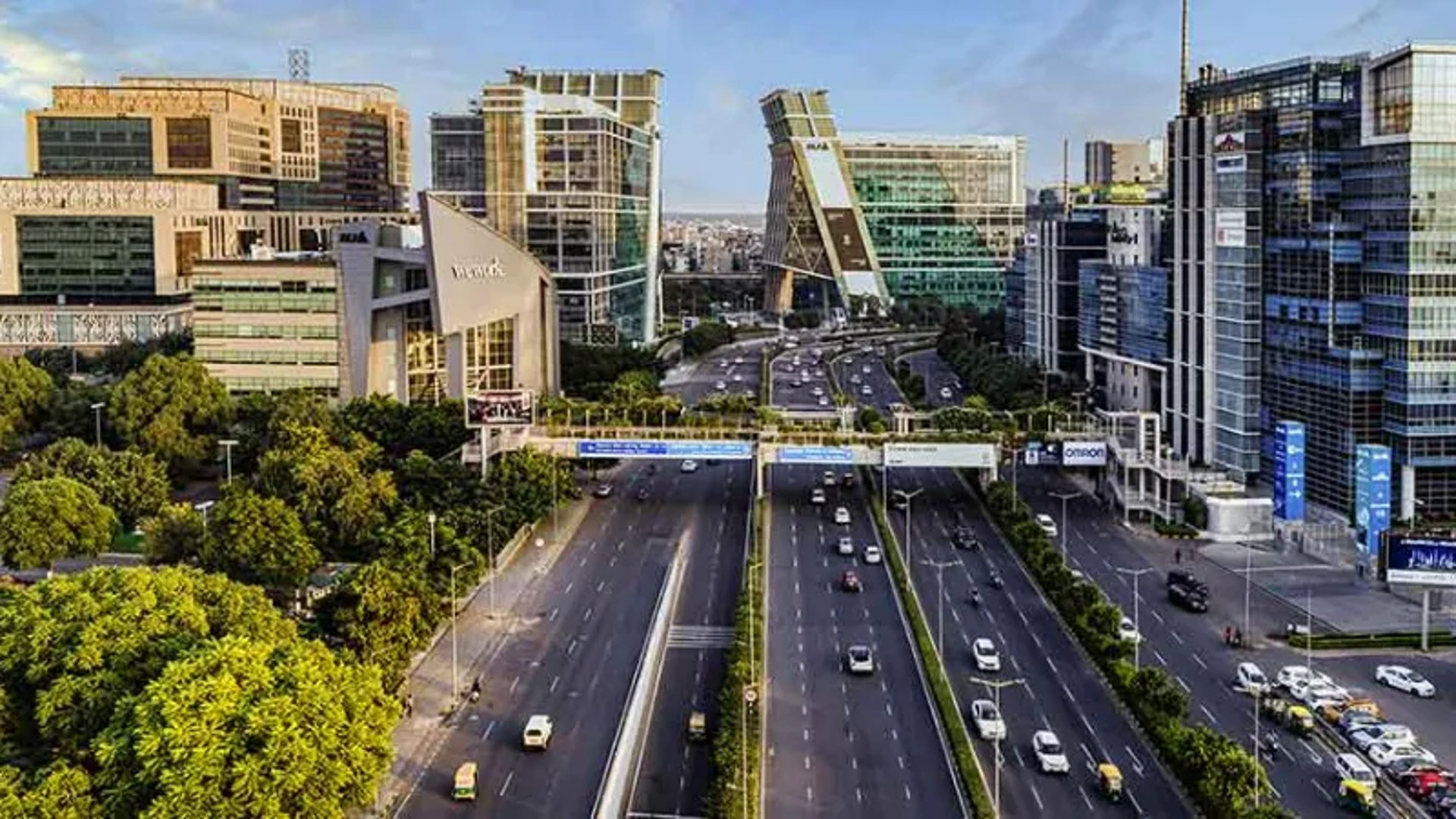 a view of a city from a high rise building