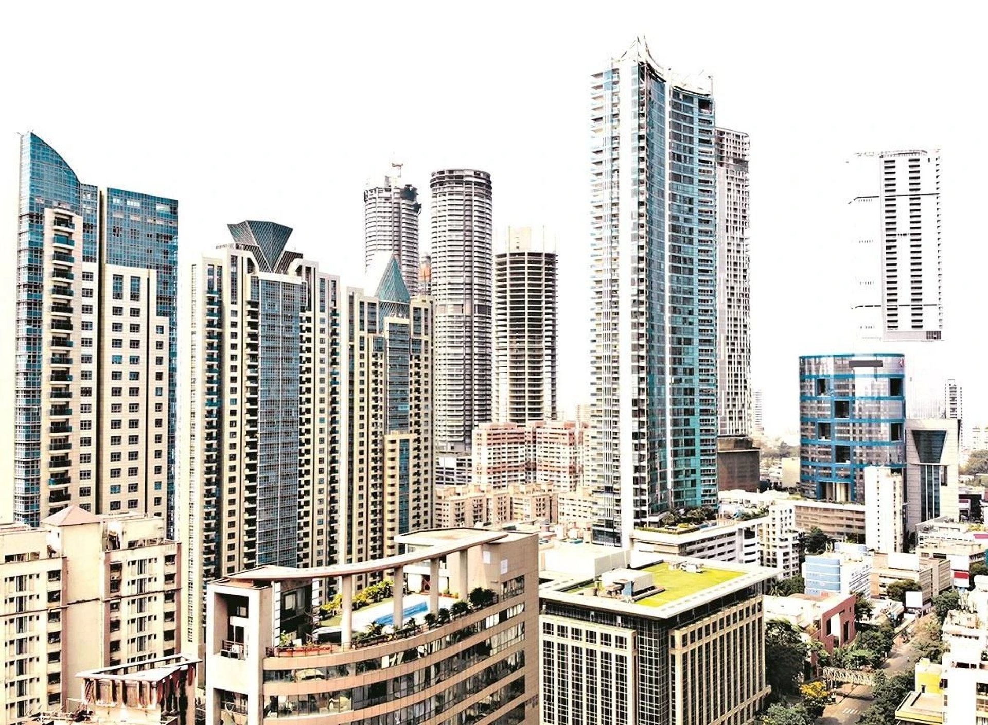 a view of a city from a high rise building
