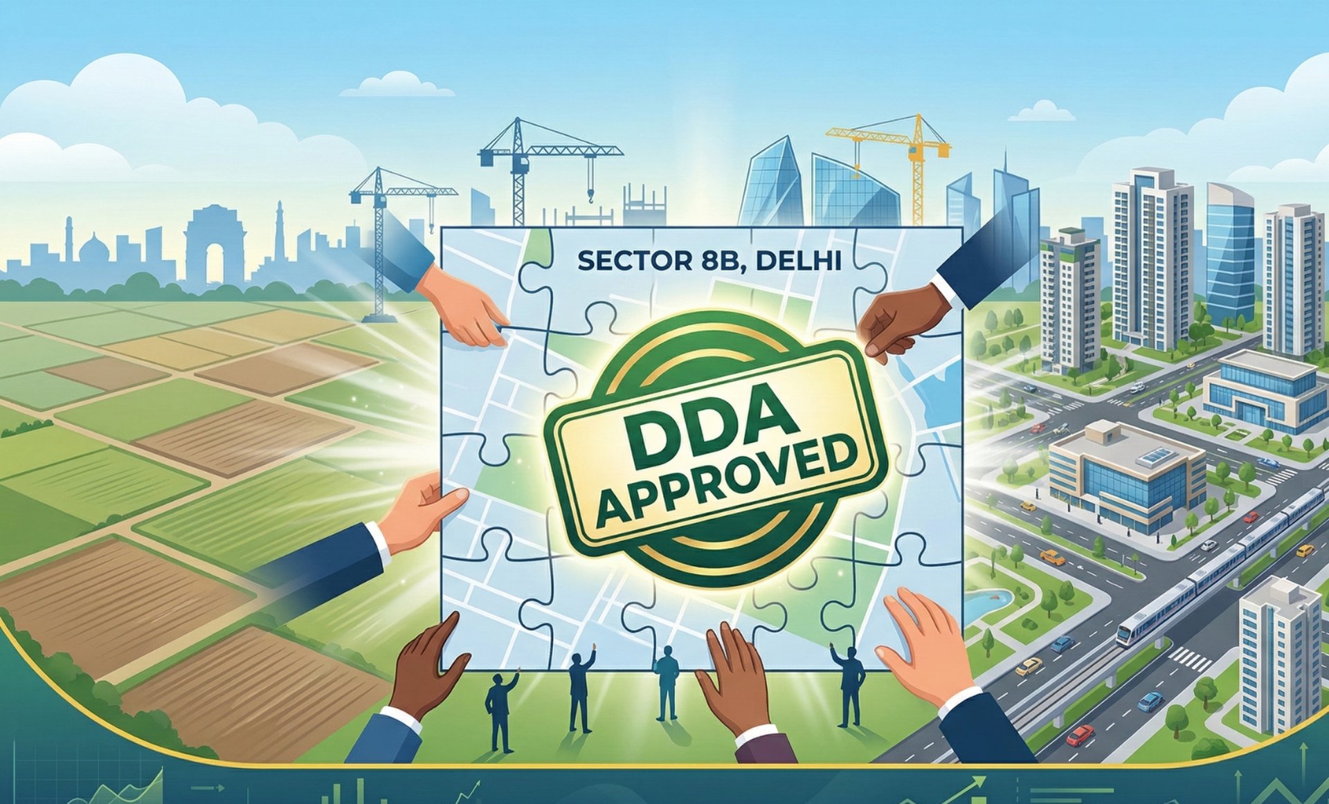 DDA Approves Land Pooling in Sector 8B: A Game-Changer for Delhi Real Estate & Investors