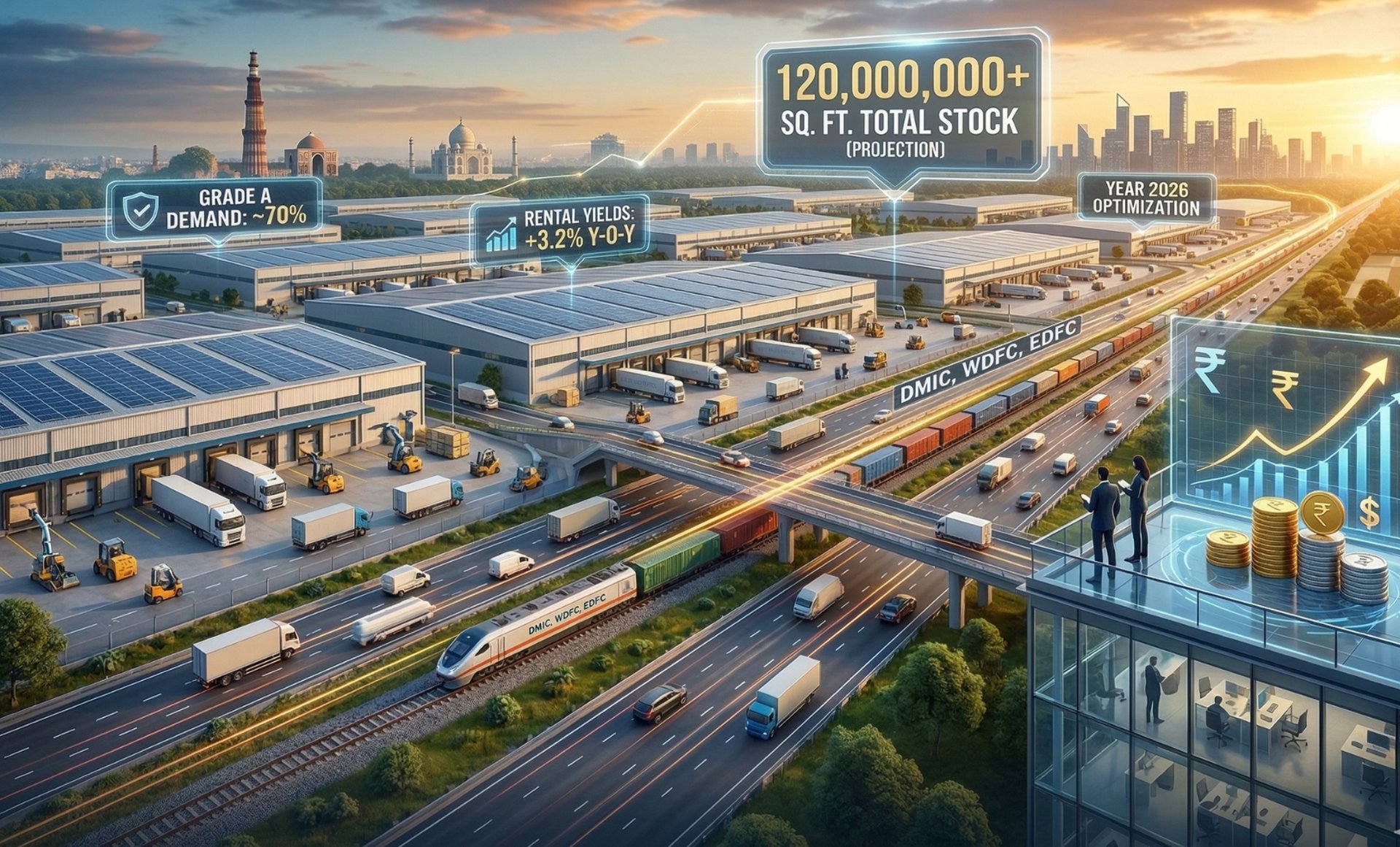 Delhi-NCR Warehousing Boom 2026: How the 120M Sq. Ft. Milestone is Driving Massive Commercial ROI