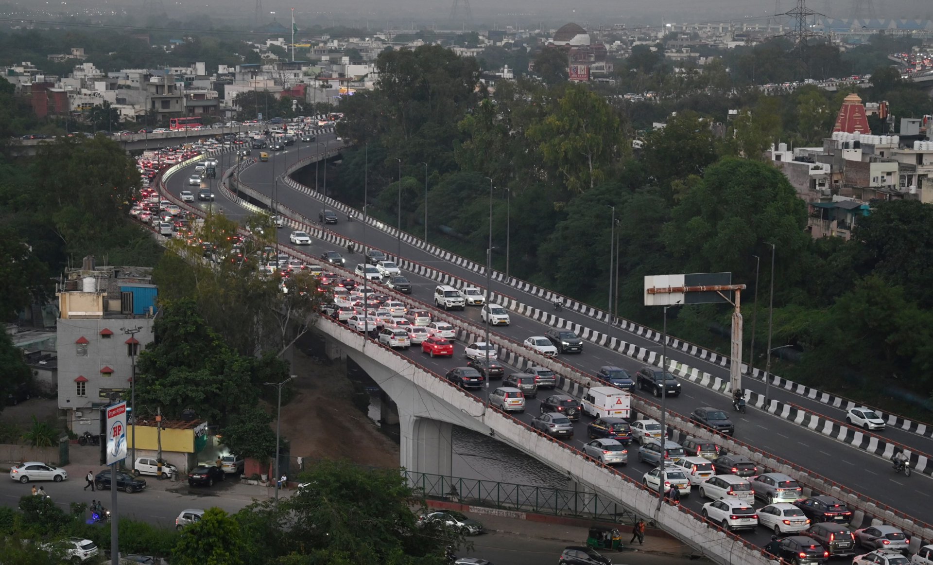 a view of a city from a high rise building