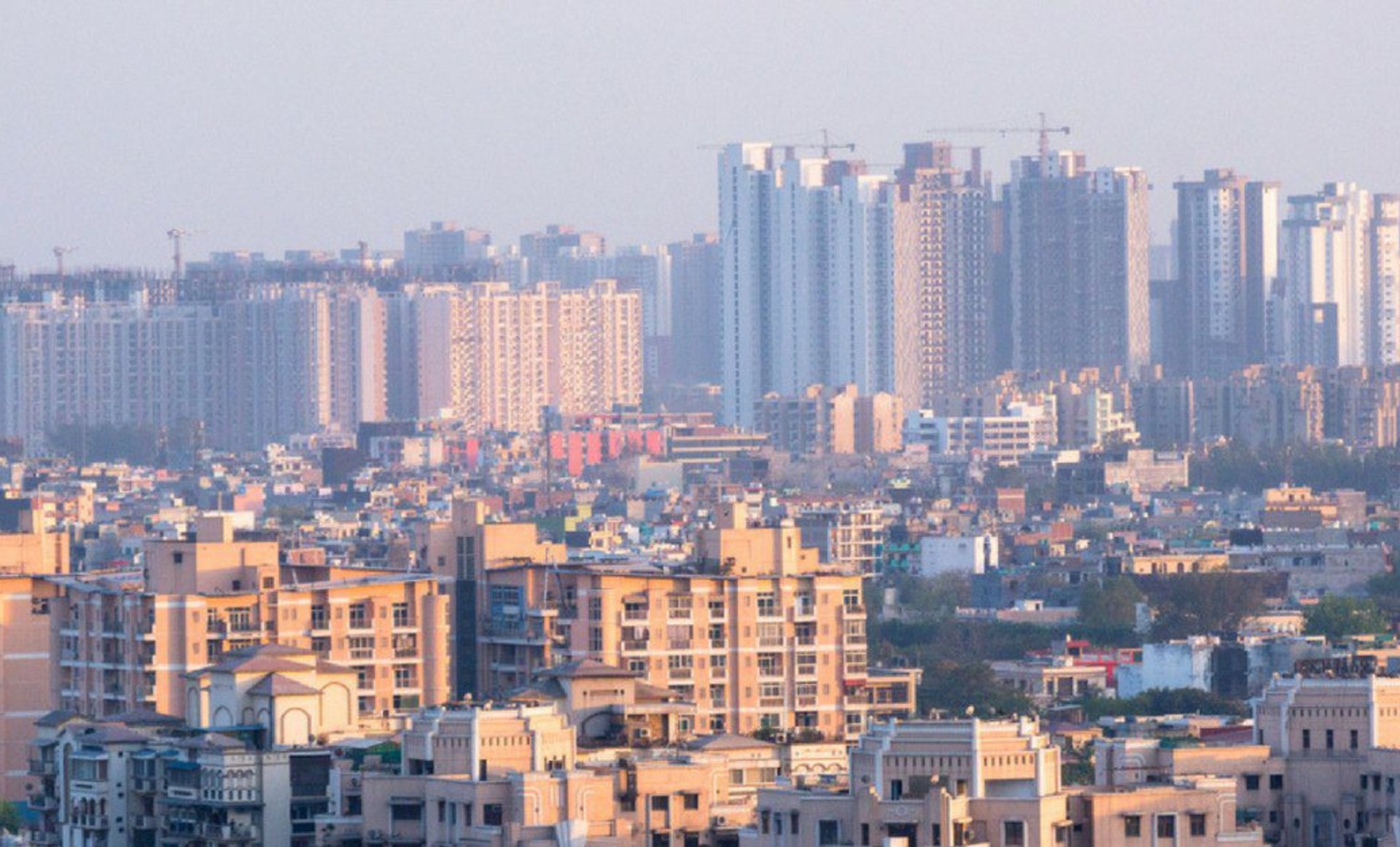 a view of a city from a high rise building