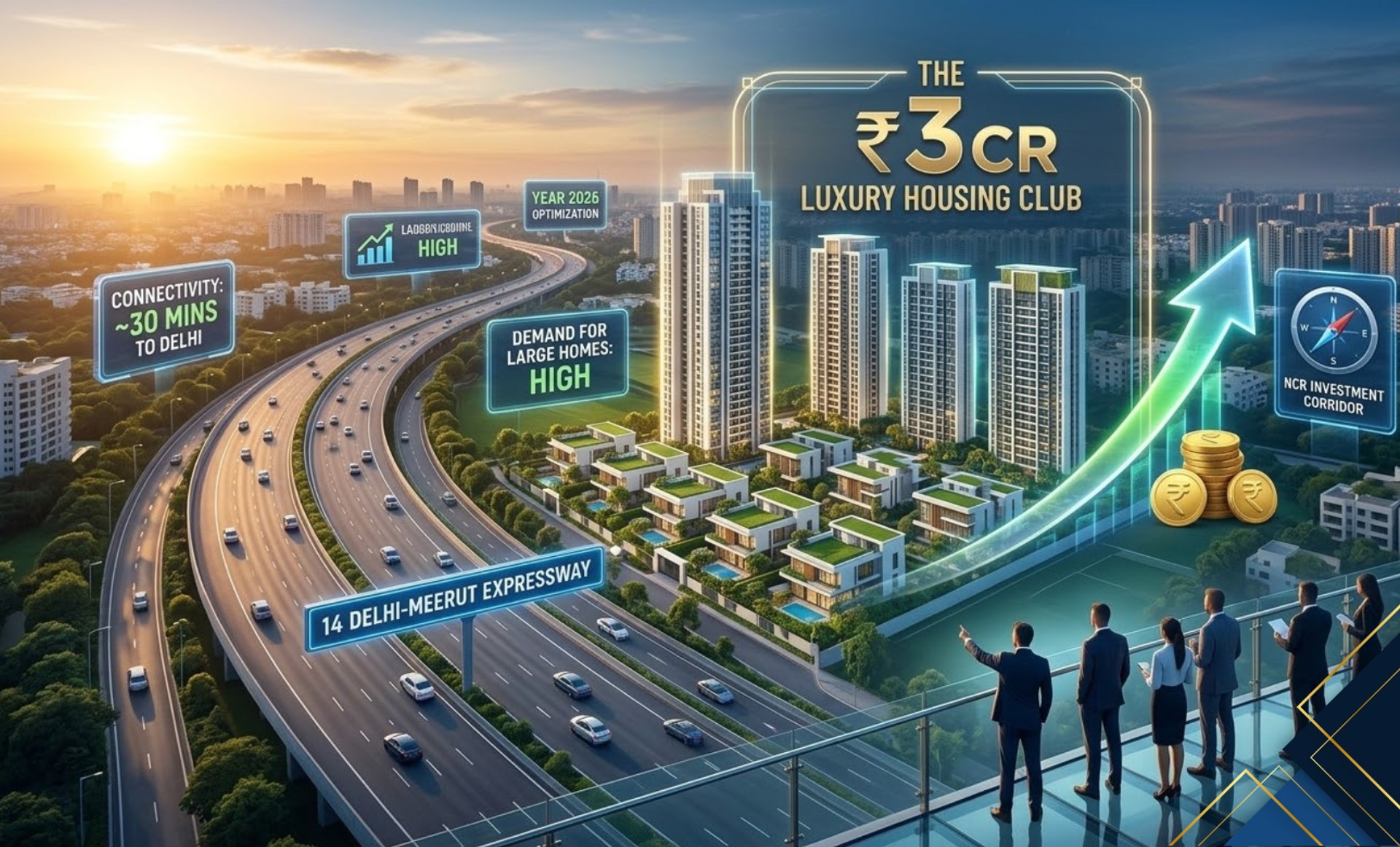 Ghaziabad Real Estate Boom 2026: Delhi-Meerut Expressway Sparks the New ₹3 Crore Luxury Housing Club