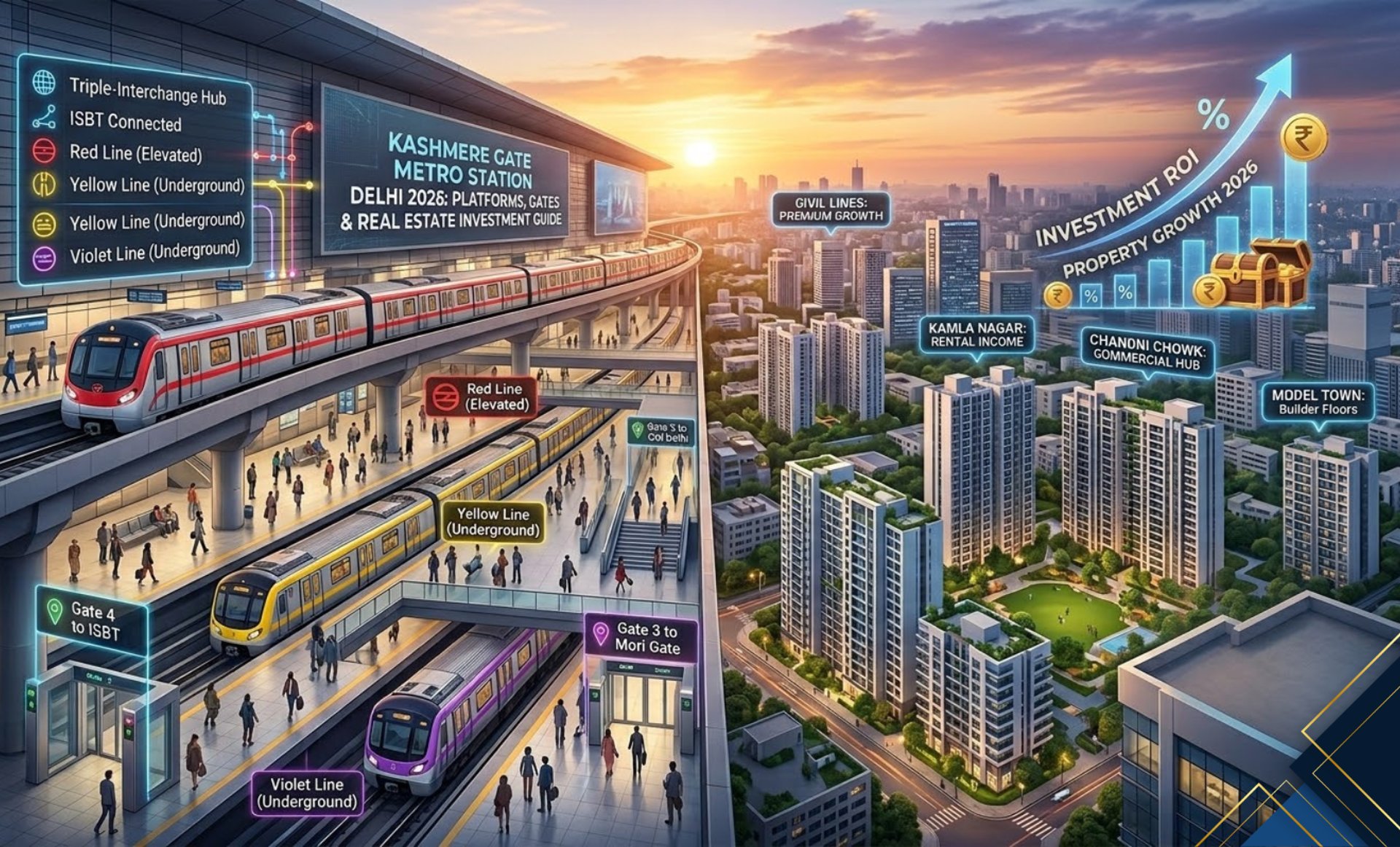 Kashmere Gate Metro Station Delhi 2026: Platforms, Gates & Real Estate Investment Guide