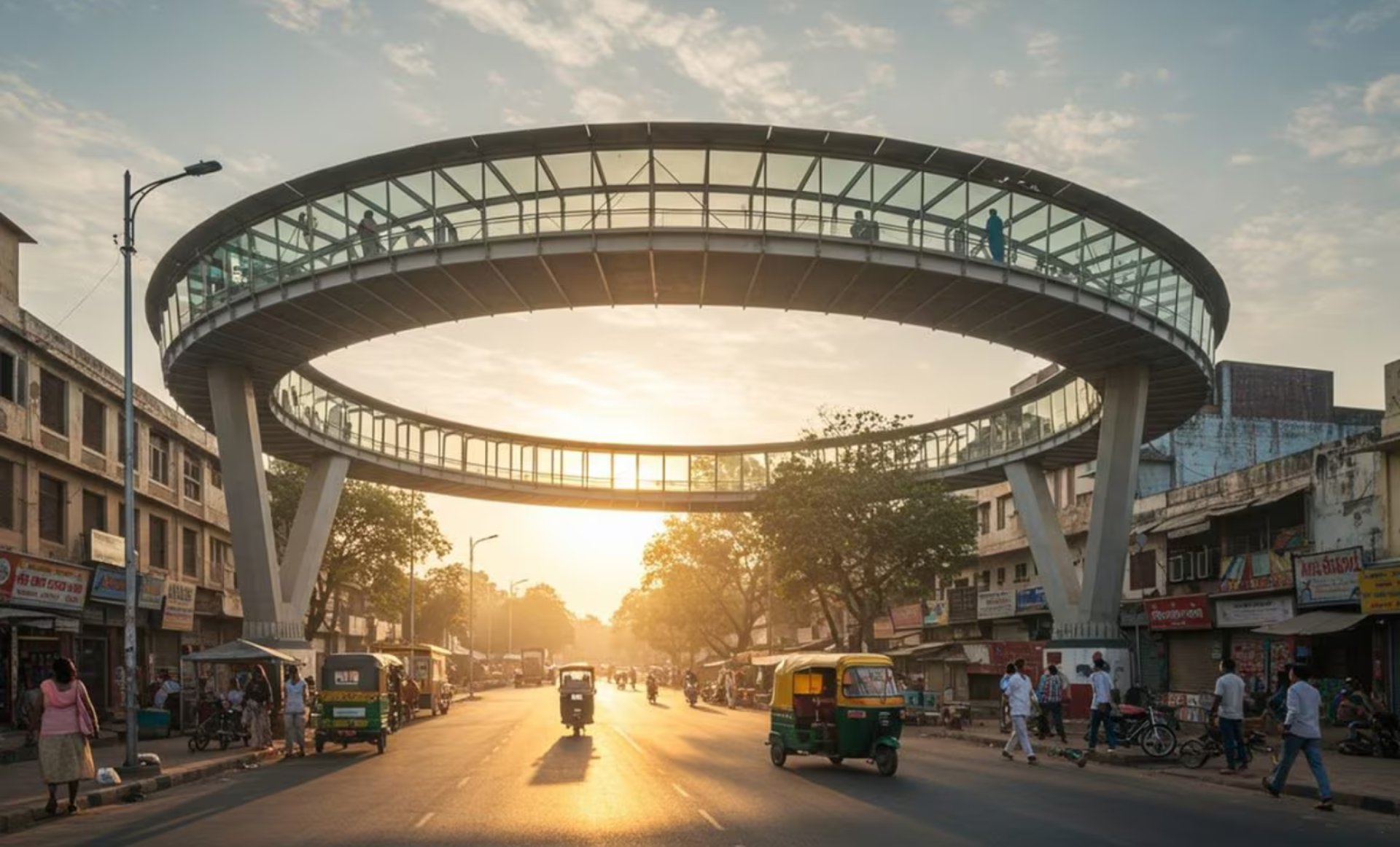 a view of a city from a high rise building