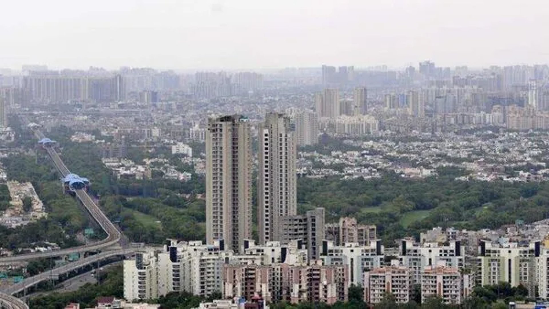 a view of a city from a high rise building