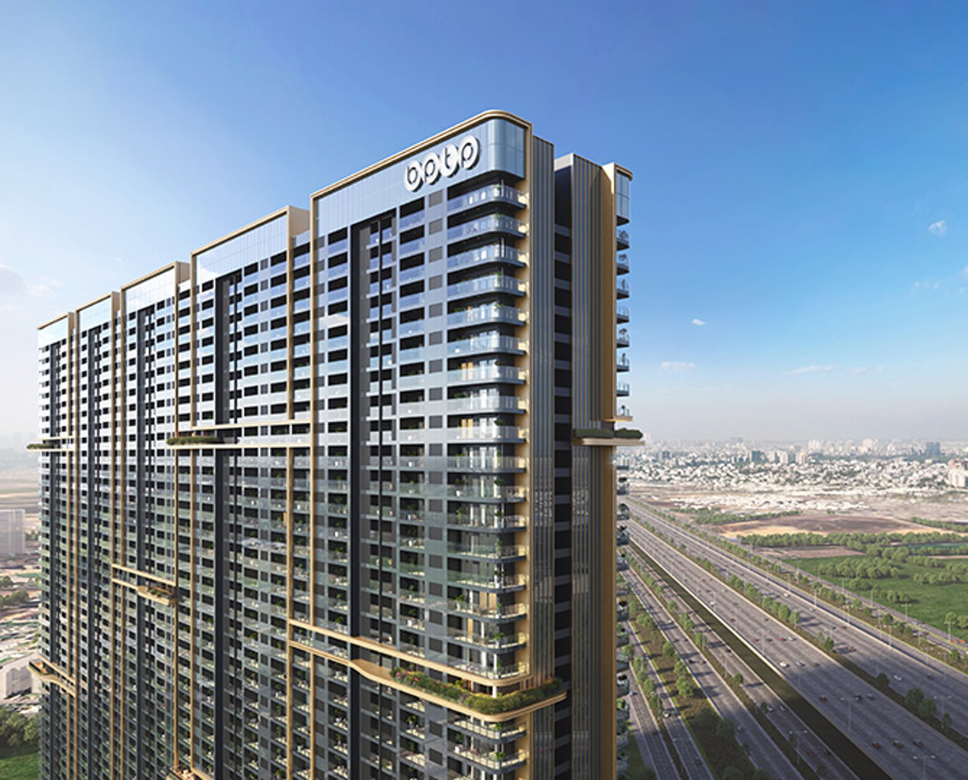a view of a city from a high rise building