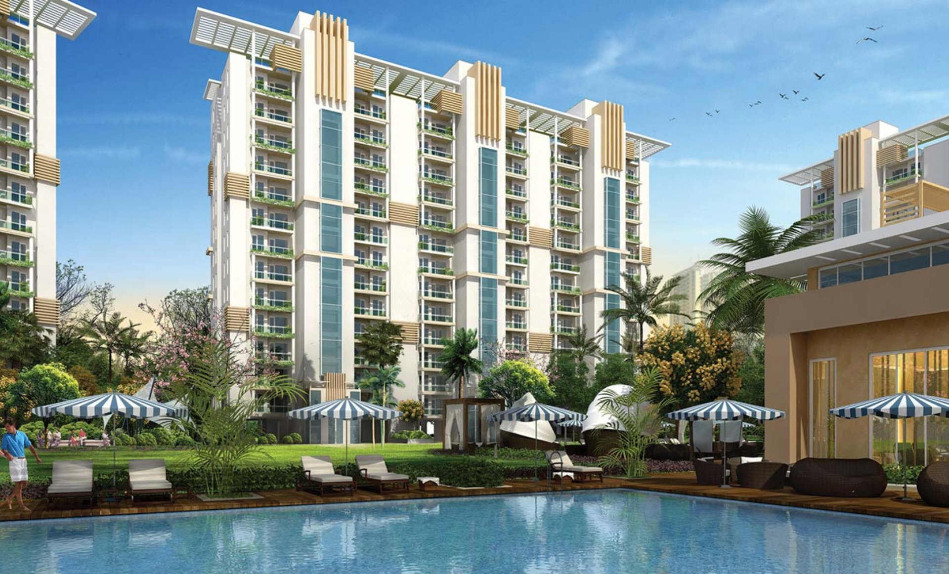 a view of a city from a high rise building