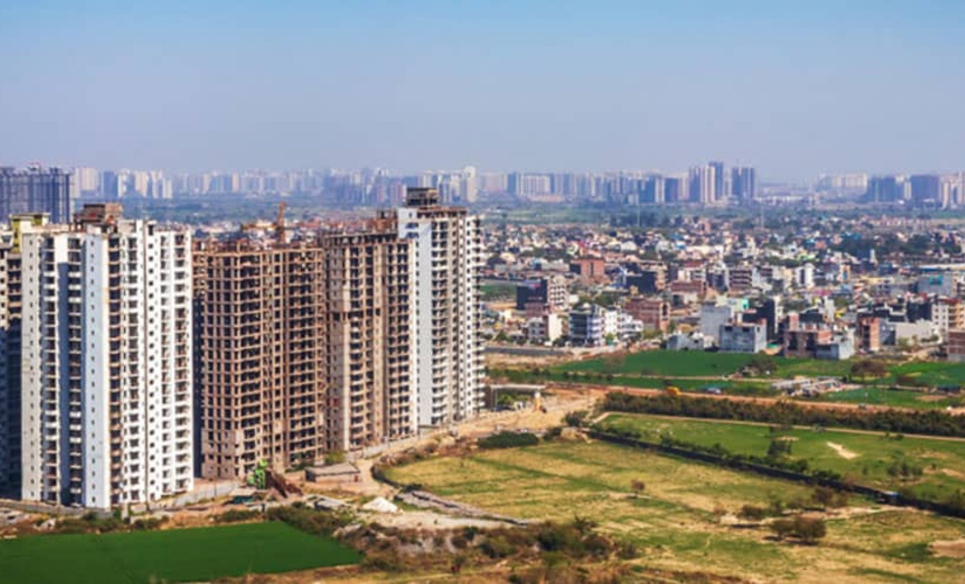a view of a city from a high rise building