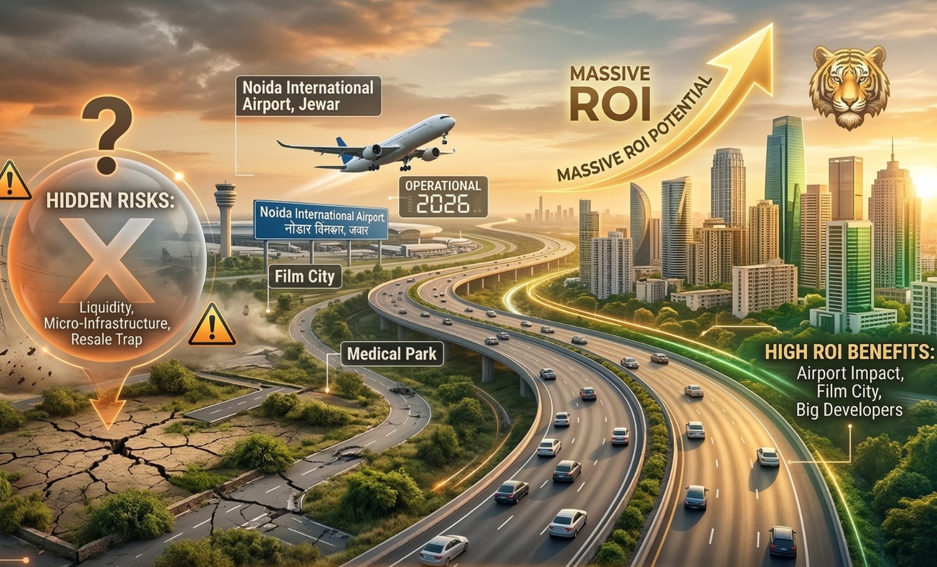 Yamuna Expressway Real Estate Investment 2026: High ROI Benefits vs. Hidden Risks