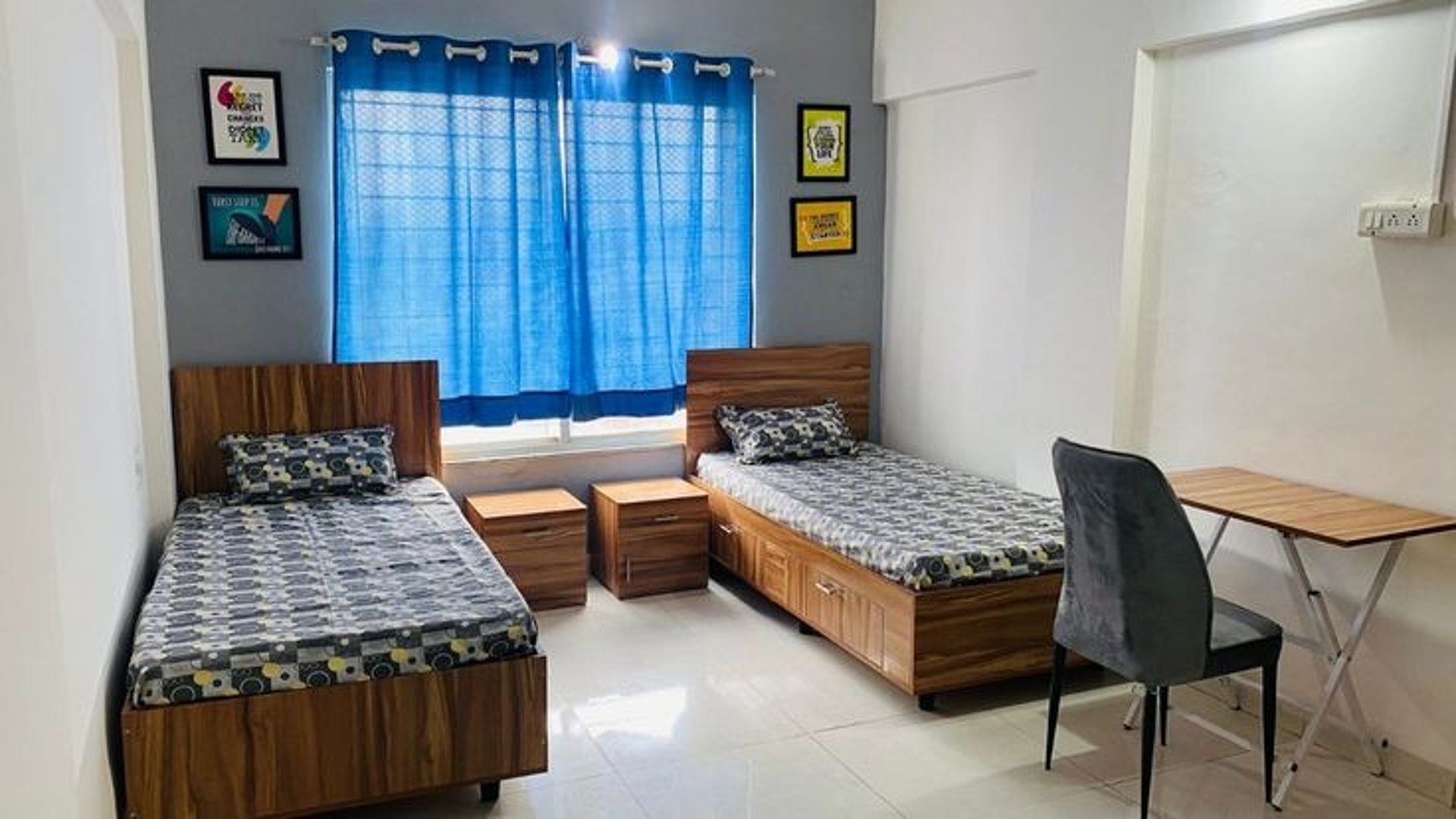white and gray floral bed linen