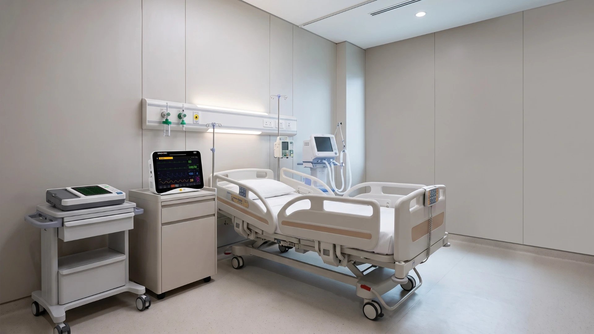 white hospital bed near white wall