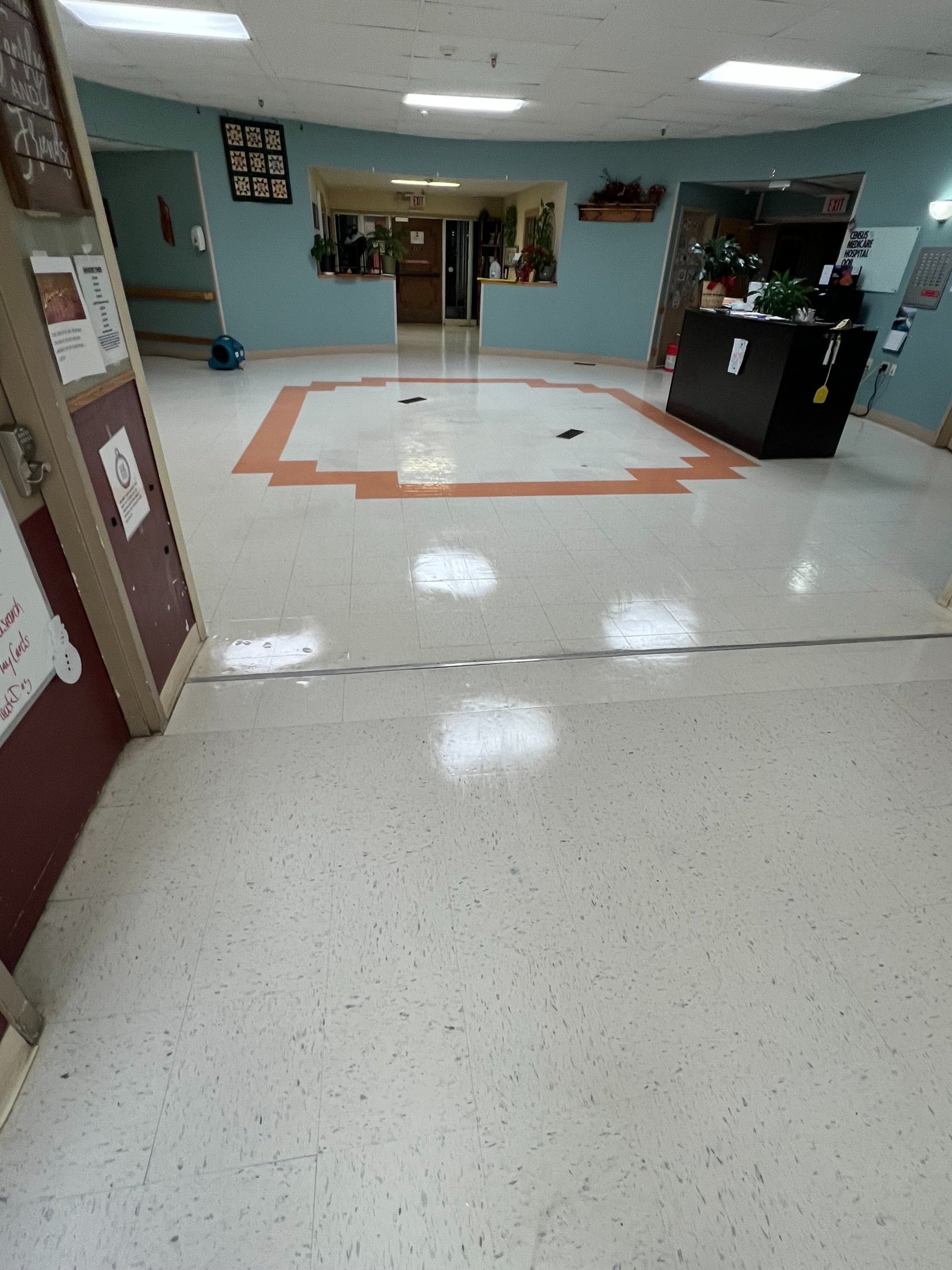 Pennicle Building Maintenance strip and wax floor example