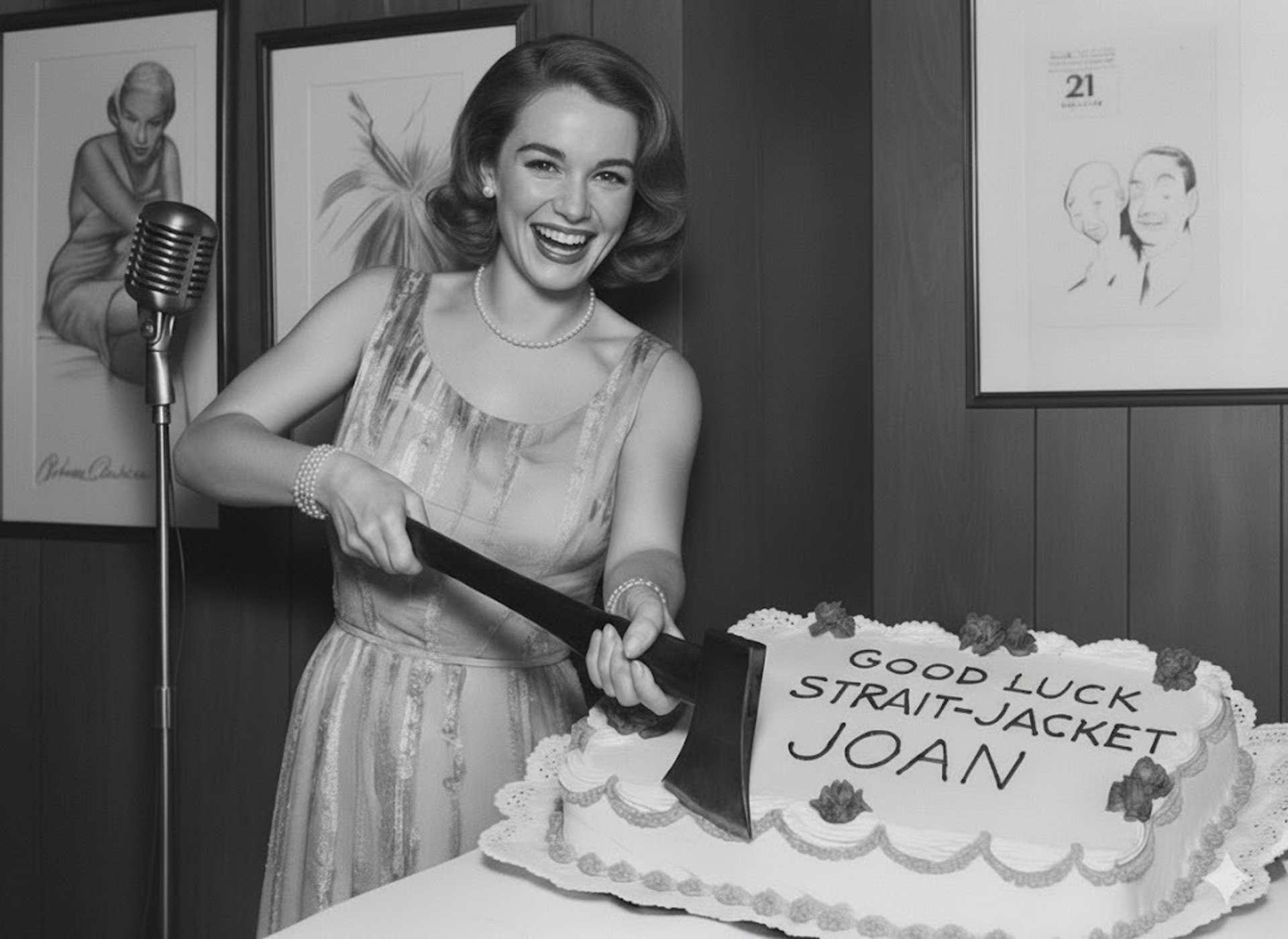 grayscale photo of family on table