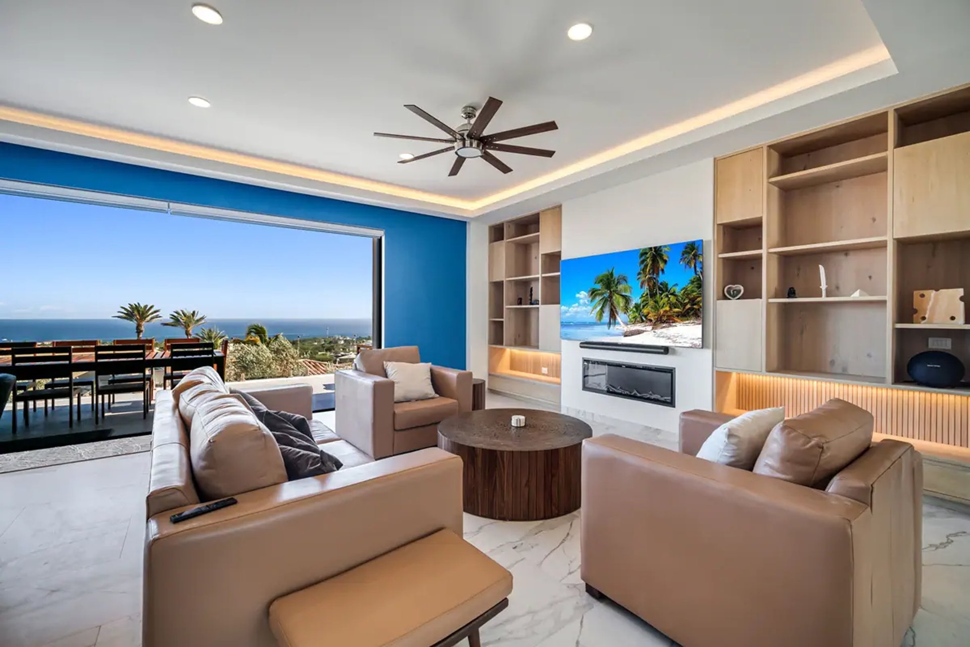black and brown leather padded tub sofa