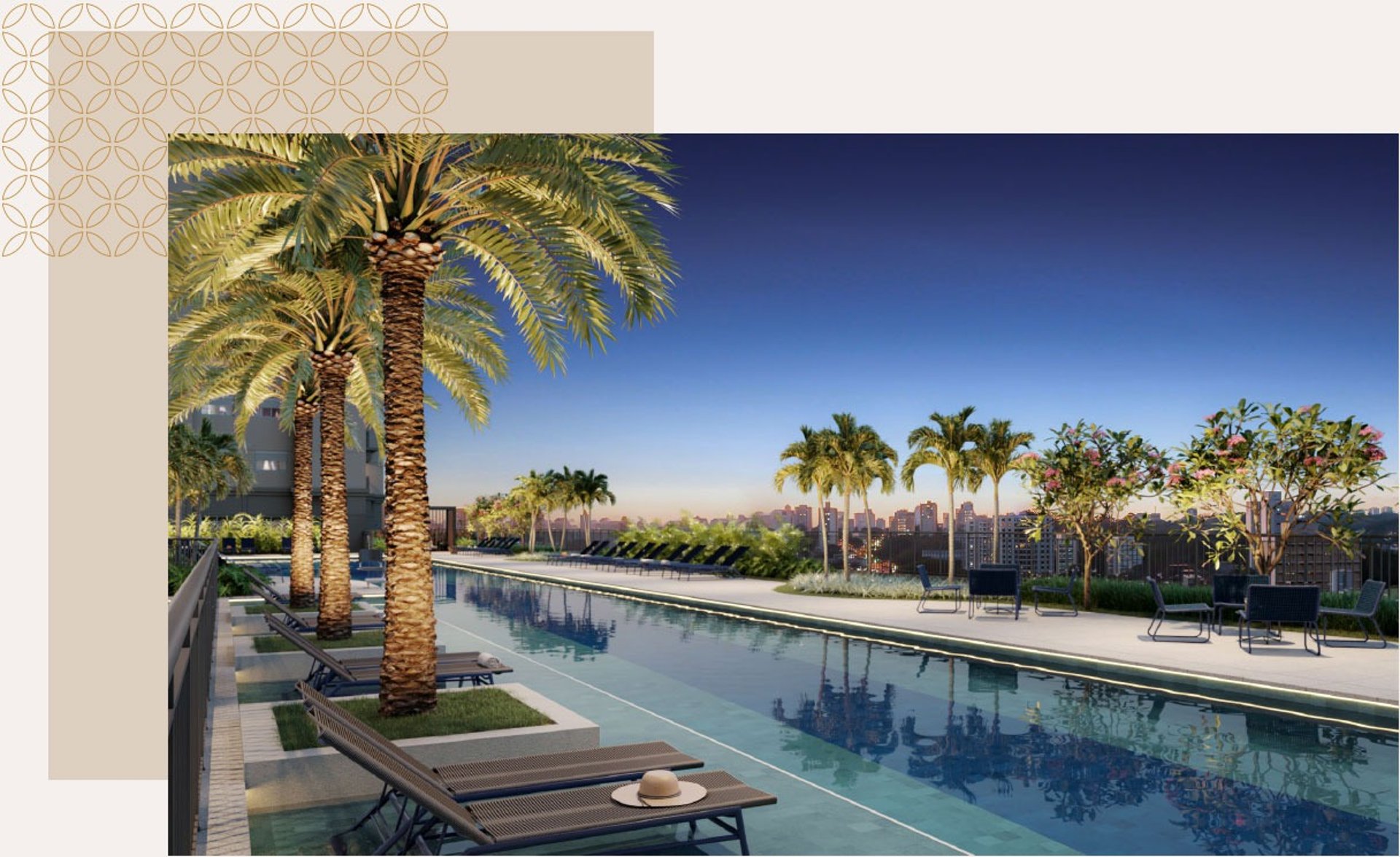 an abstract photo of a curved building with a blue sky in the background