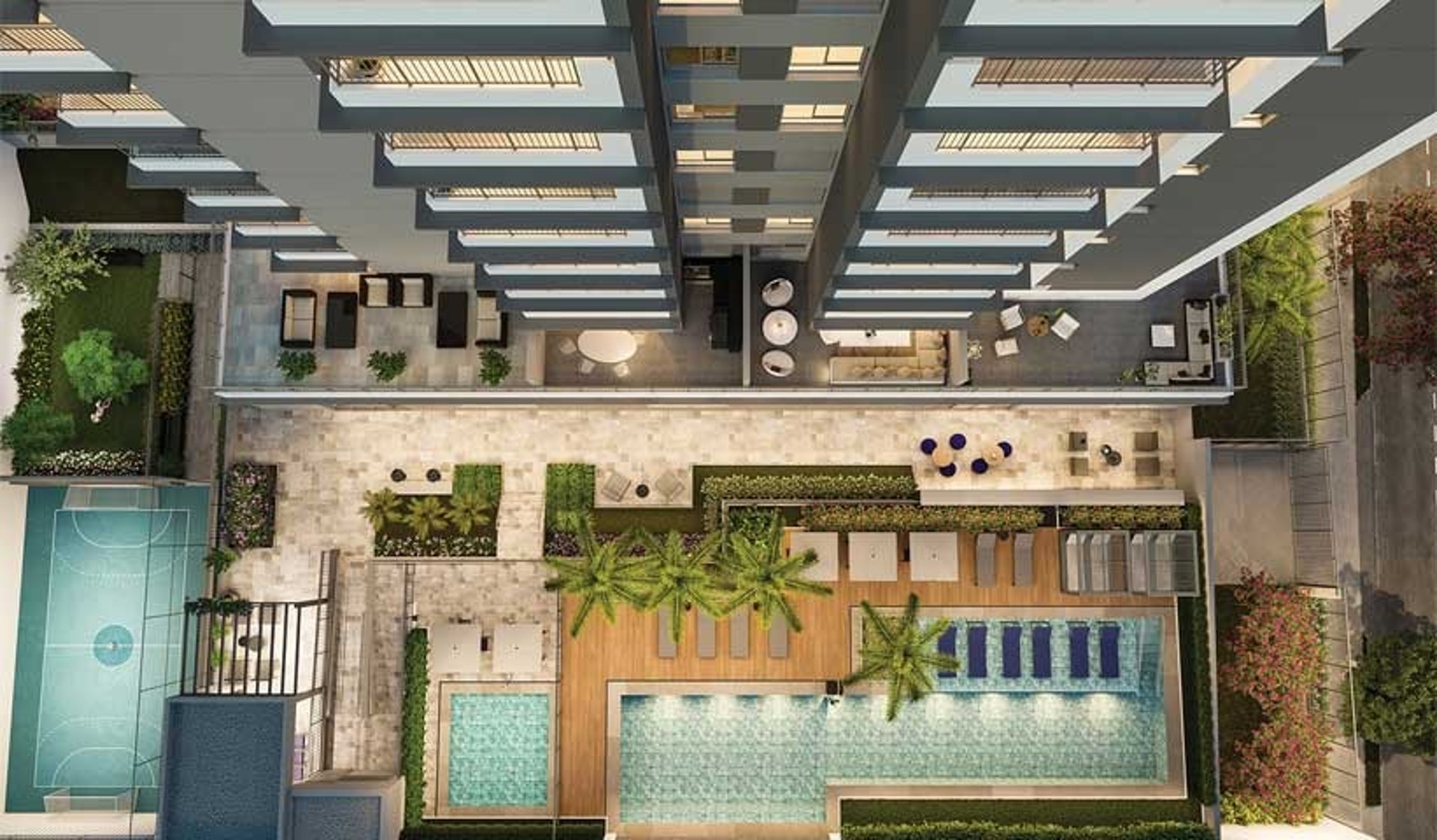 an abstract photo of a curved building with a blue sky in the background