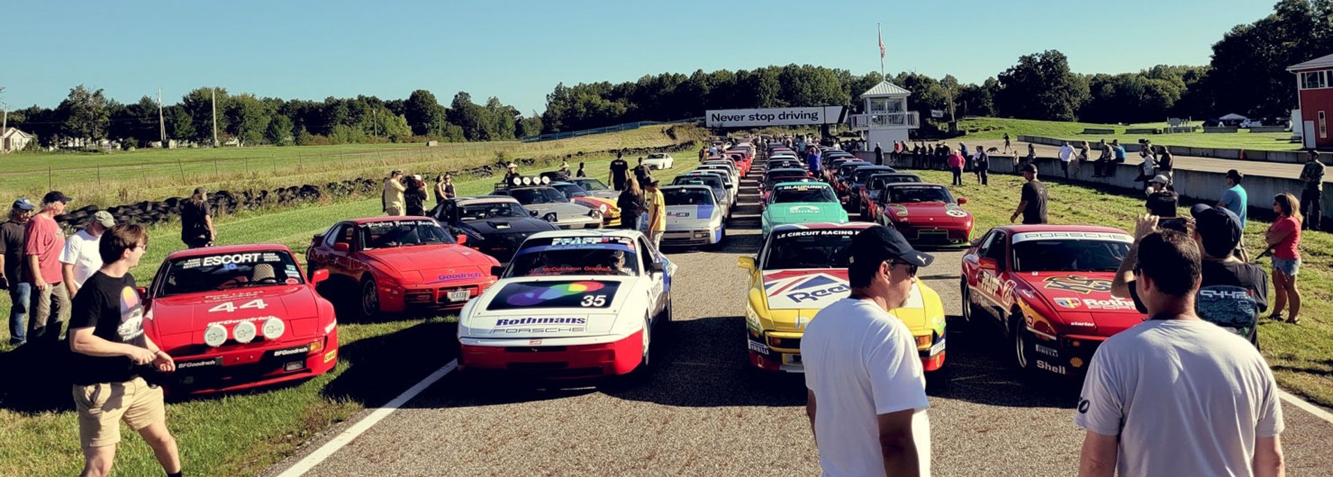 944Fest car lineup on track