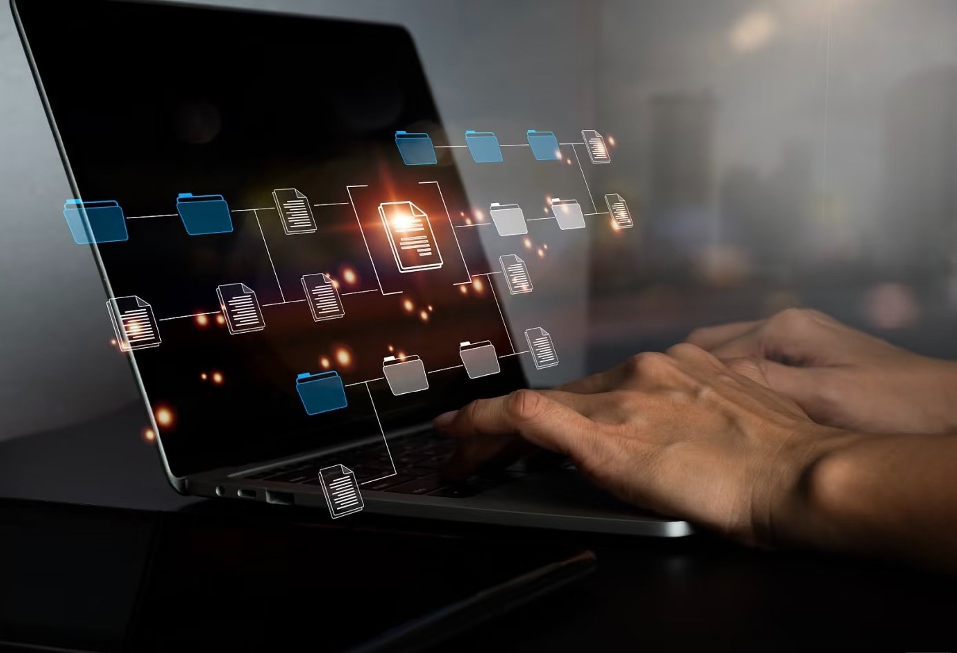 an abstract photo of a curved building with a blue sky in the background