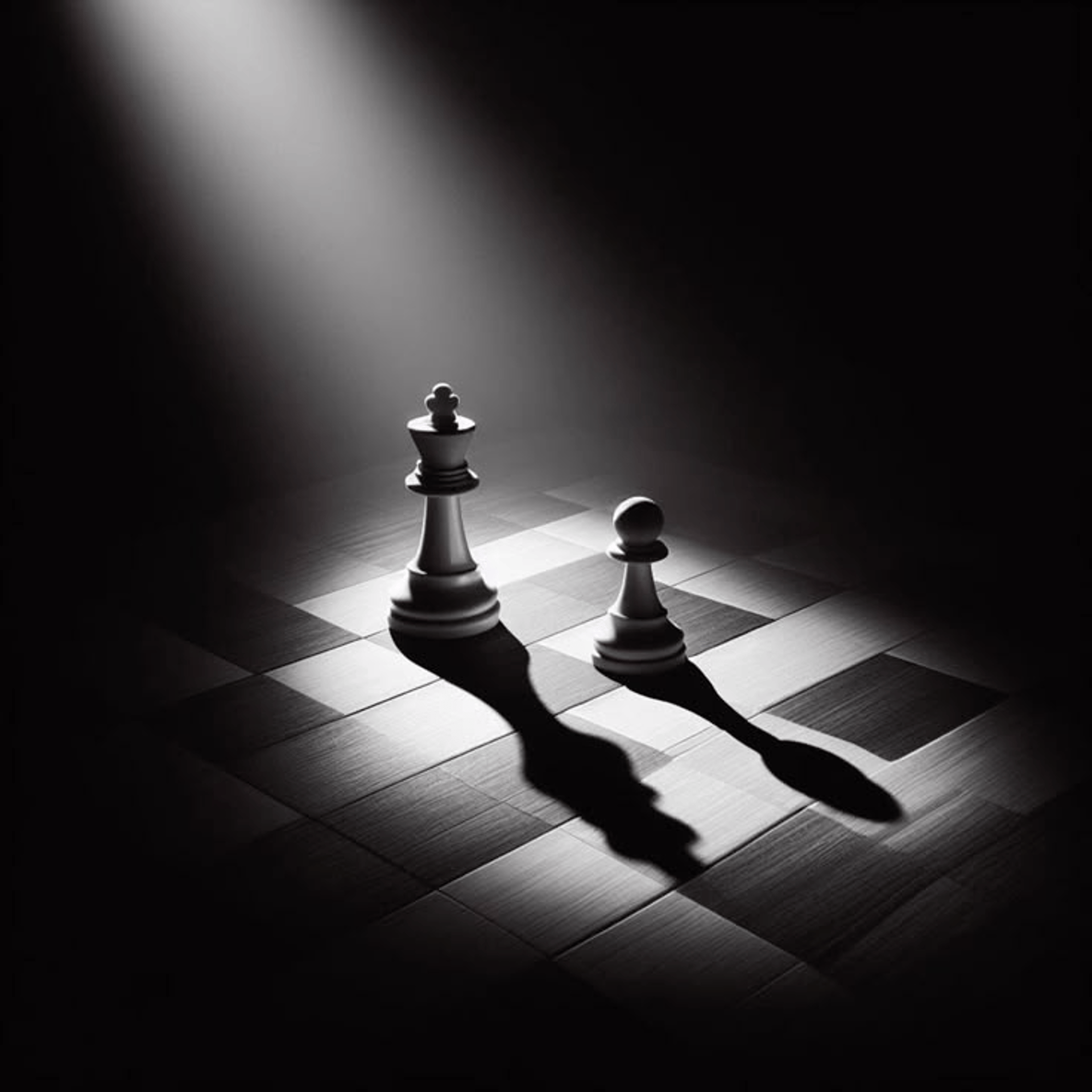 black chess piece on white and black checkered textile