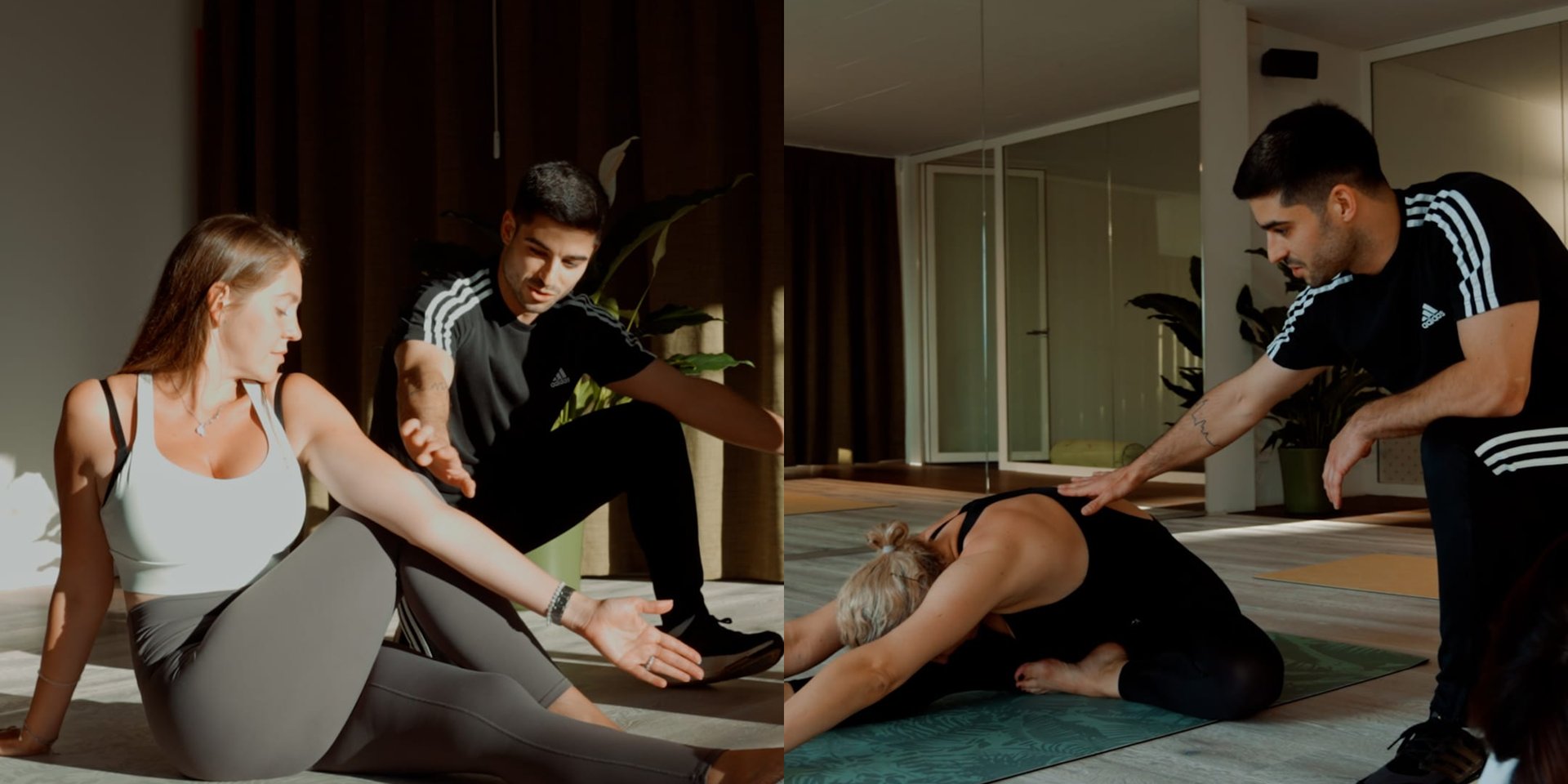 two person inside gym exercising