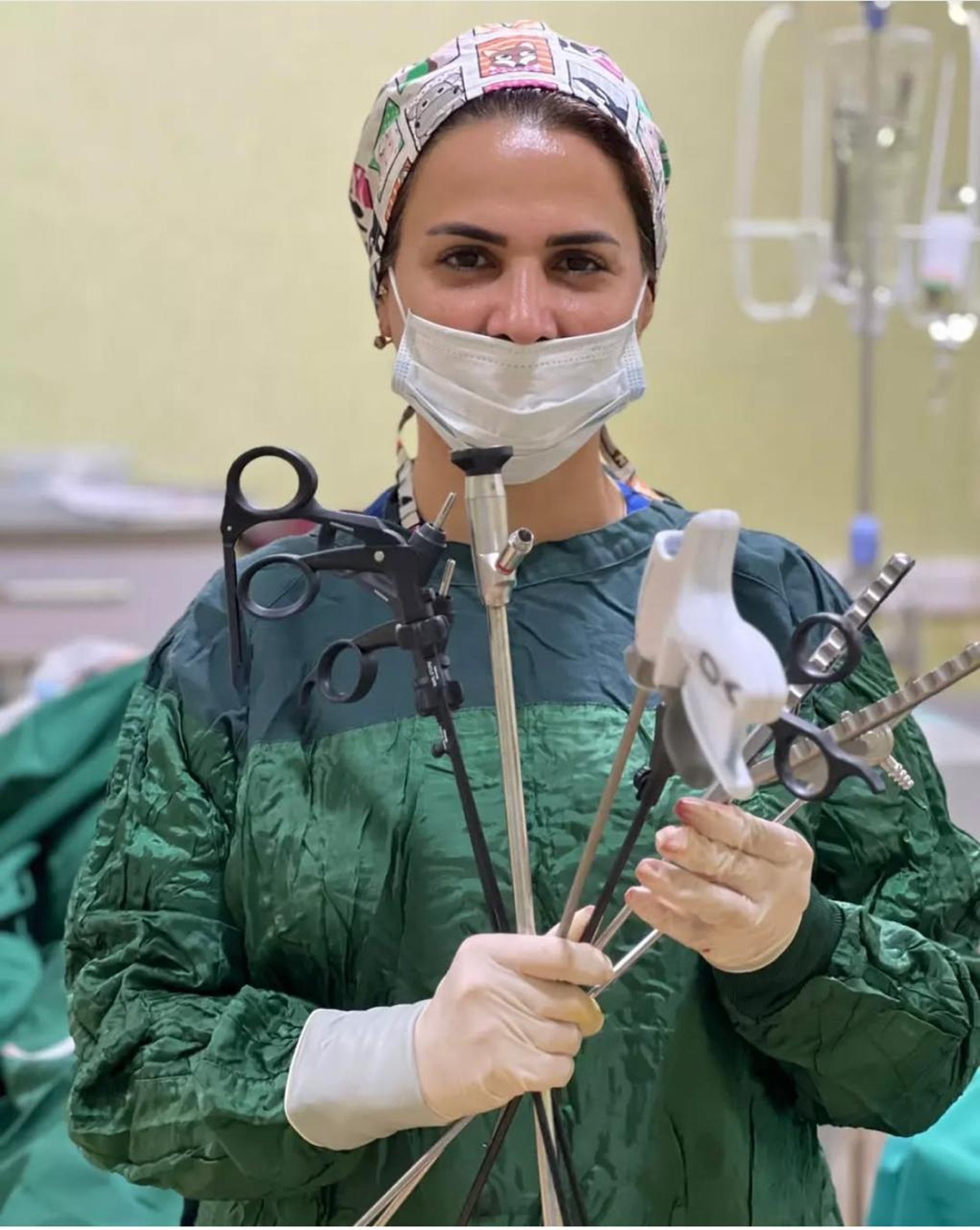 woman standing under tree