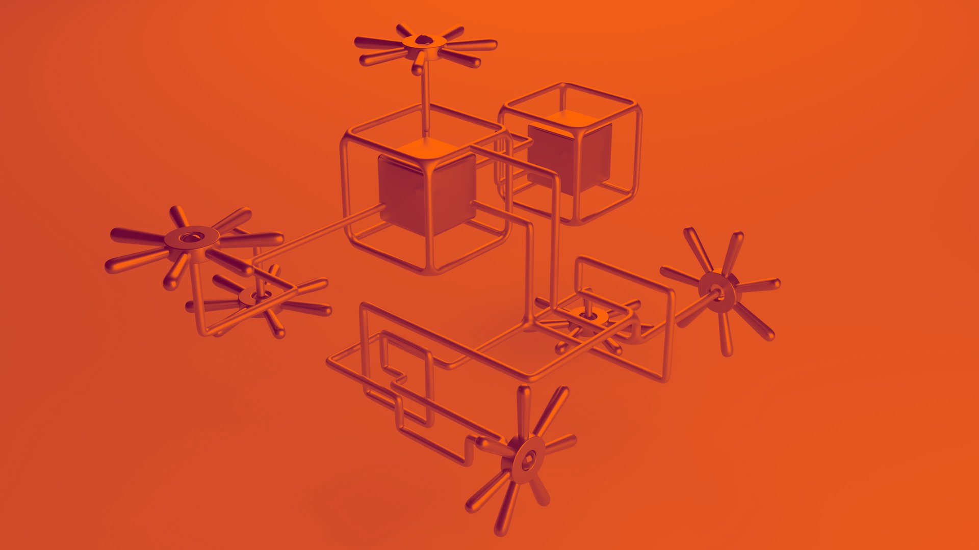 an electronic device with a blue screen on a yellow surface