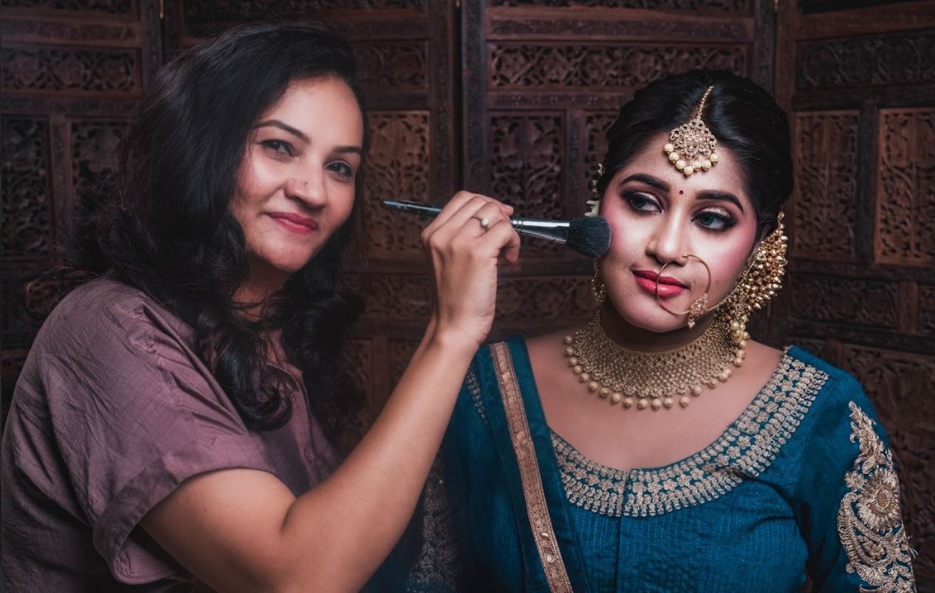 brown and white round ornament