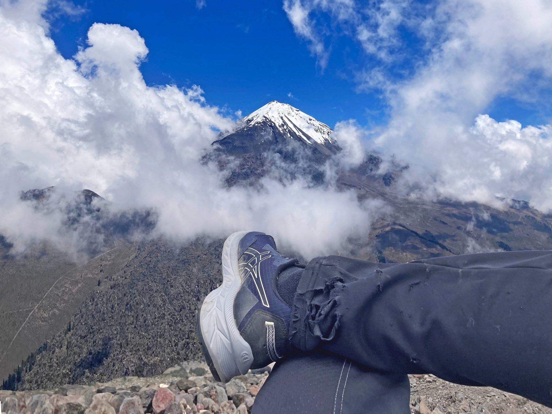 Sunrise and Full Moon at Pico de Orizaba Cara Sur, Puebla, Mexico