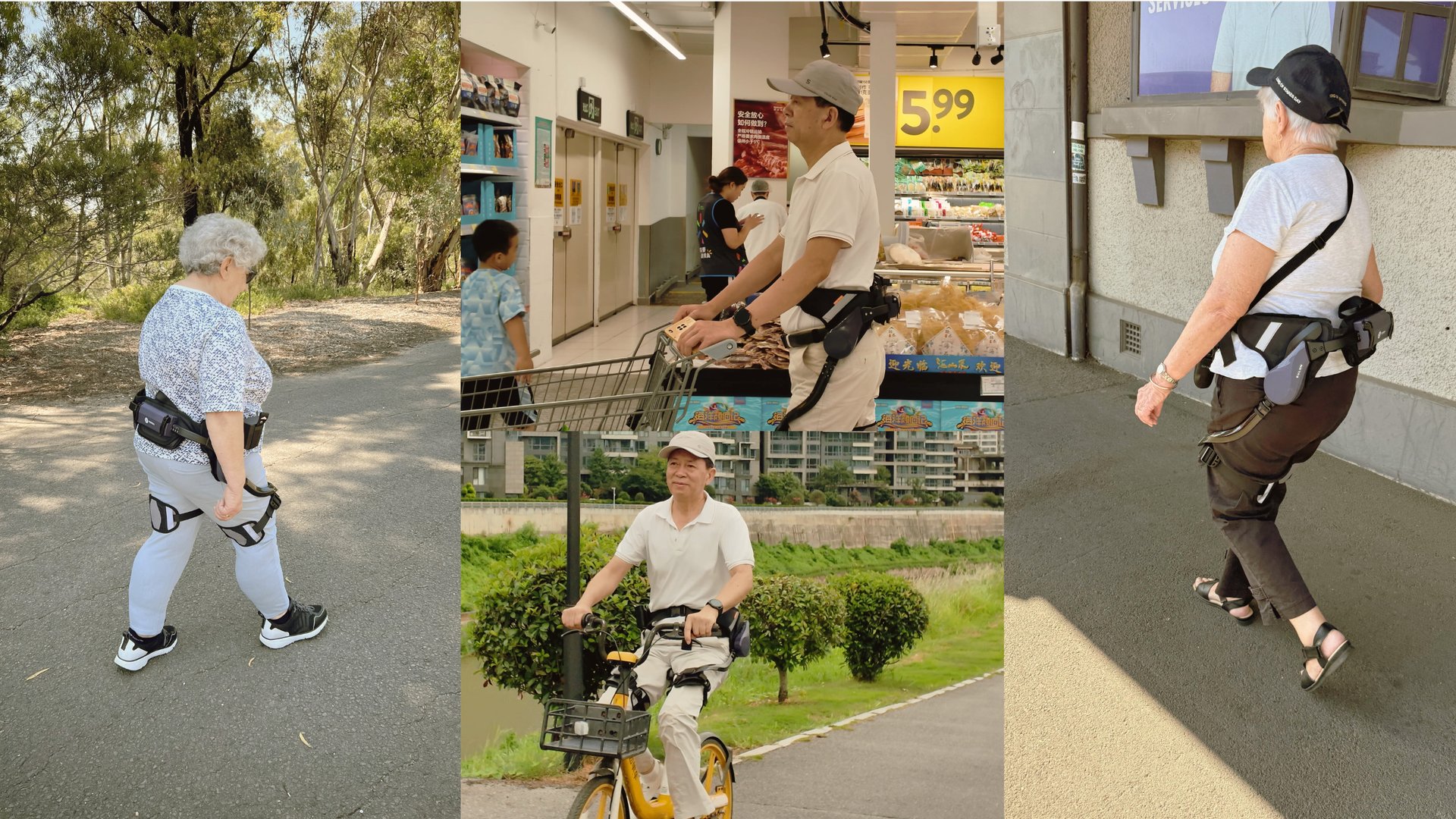 an abstract photo of a curved building with a blue sky in the background