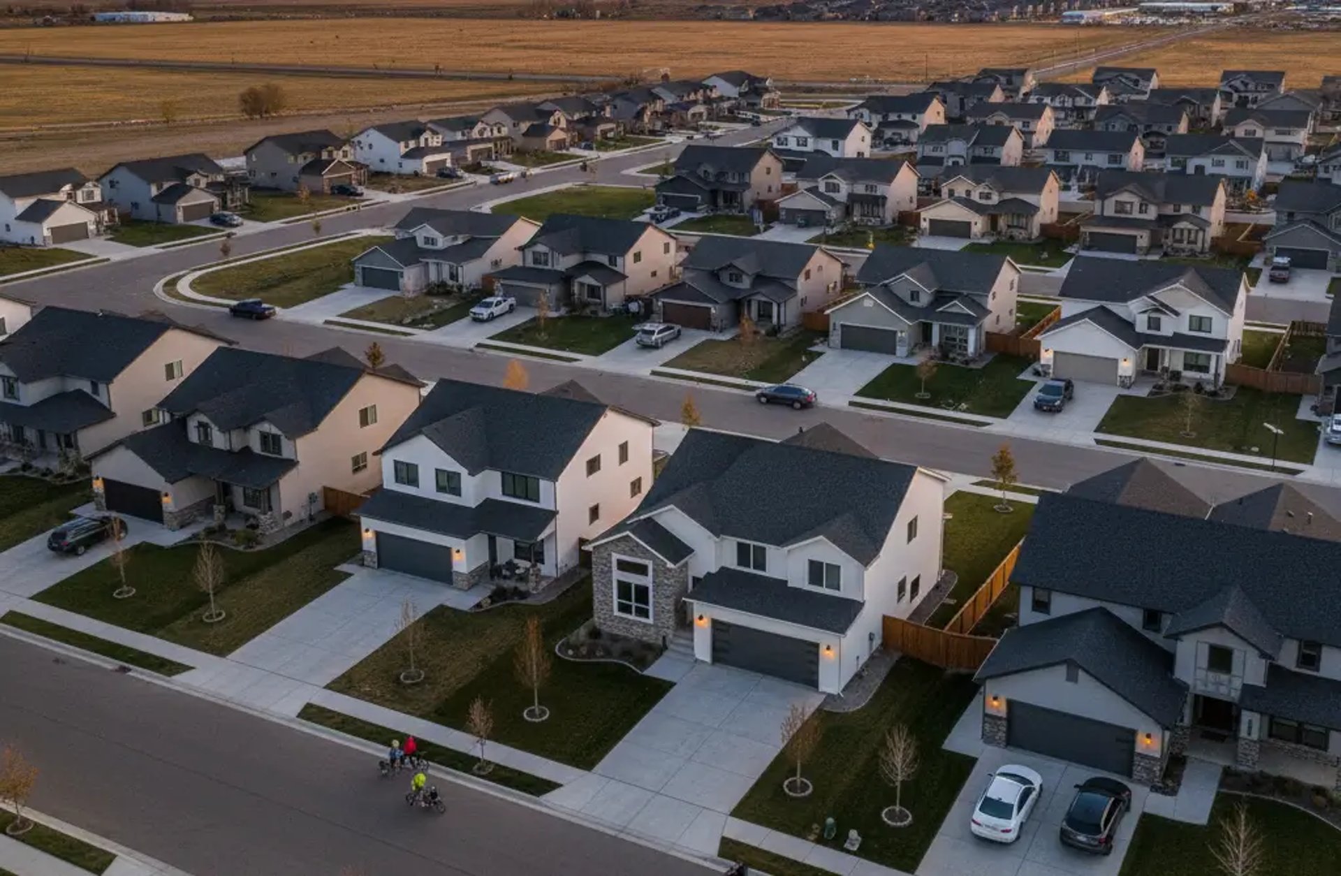 Riverton Houses with concrete driveway and sidewalks