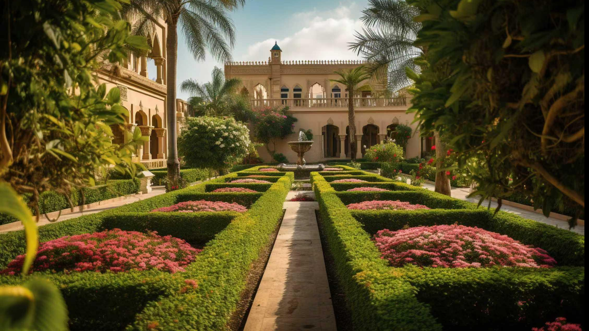 an abstract photo of a curved building with a blue sky in the background