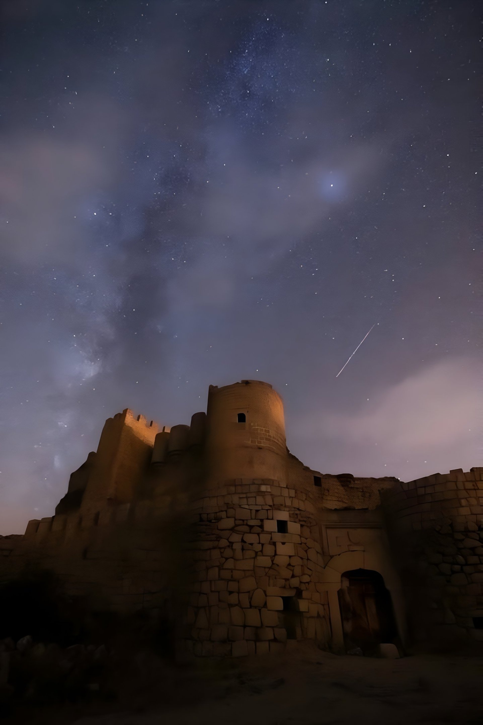 brown concrete building under starry night