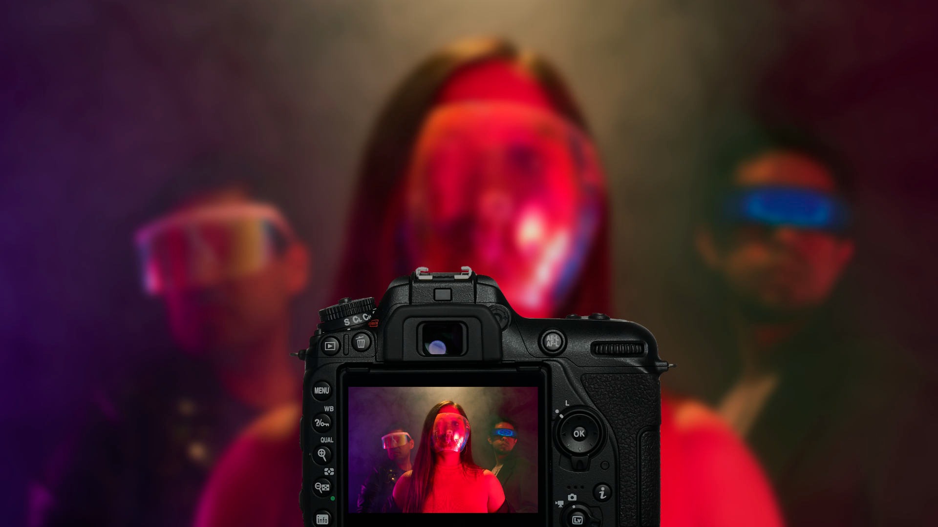 Camara tomando foto de banda
