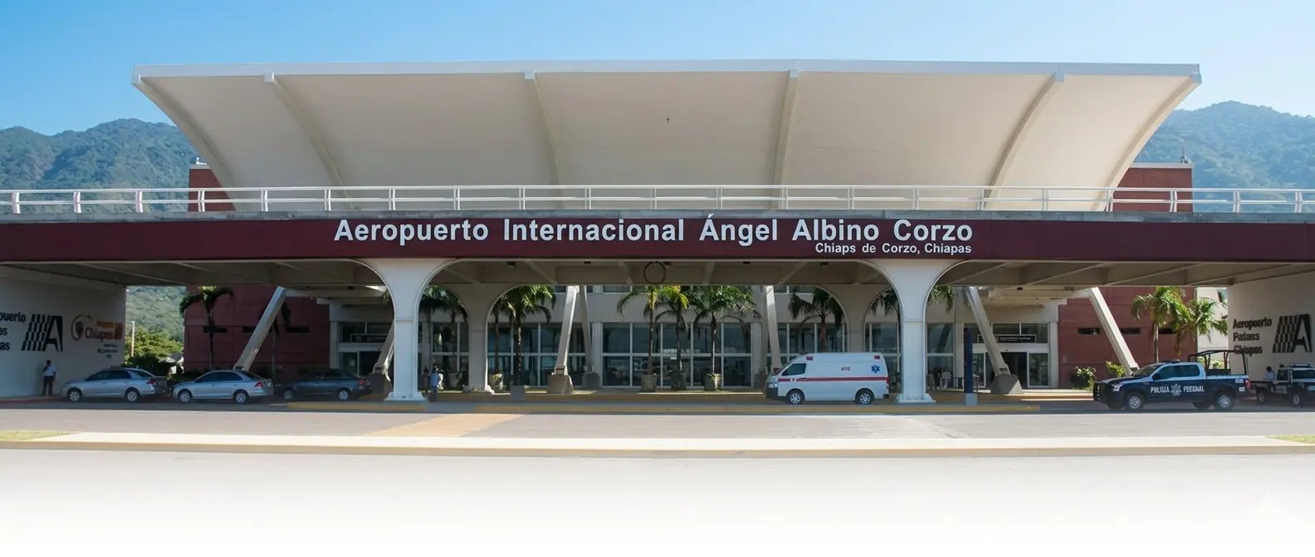 an abstract photo of a curved building with a blue sky in the background
