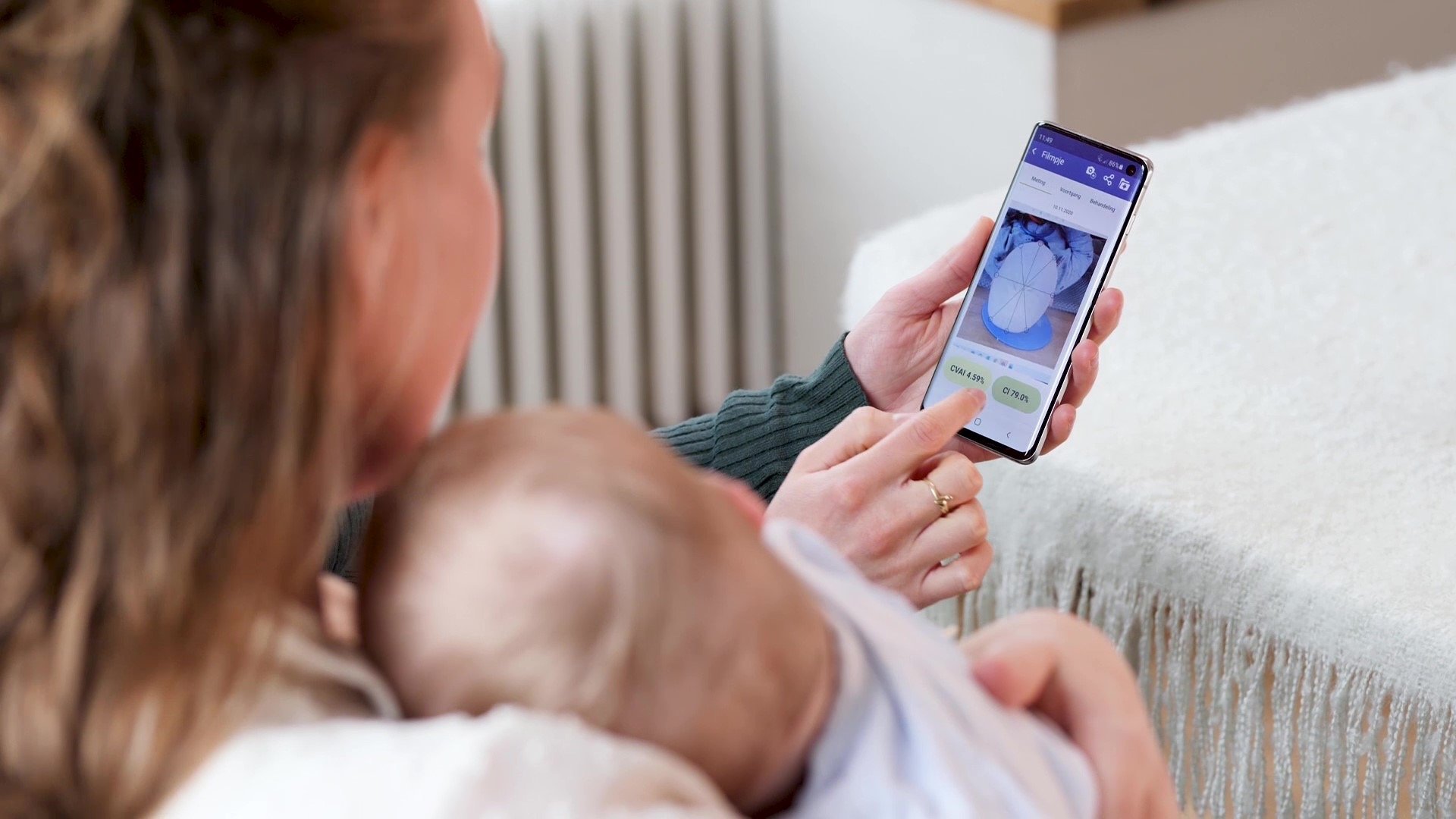 an abstract photo of a curved building with a blue sky in the background